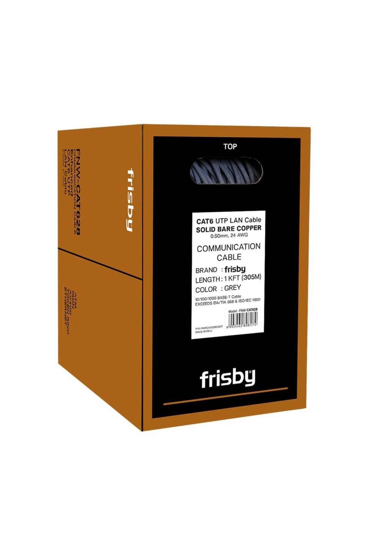 FRISBY FNW-CAT628 305MT 0.50MM 24AWG %100 BAKIR CAT6 KABLO