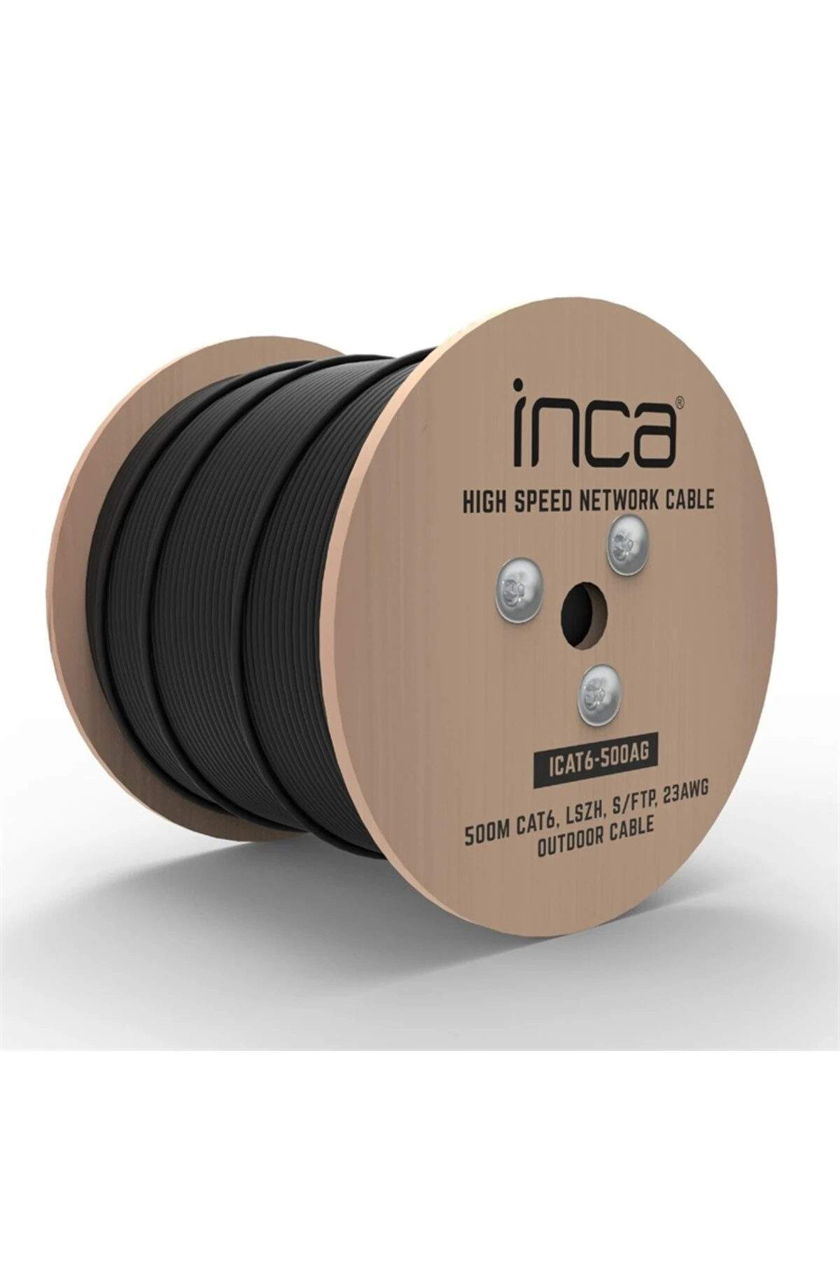 INCA ICAT6-500AG OUTDOOR S/FTP 23 AWG LSZH NETWORK CABLE 500 M SİYAH