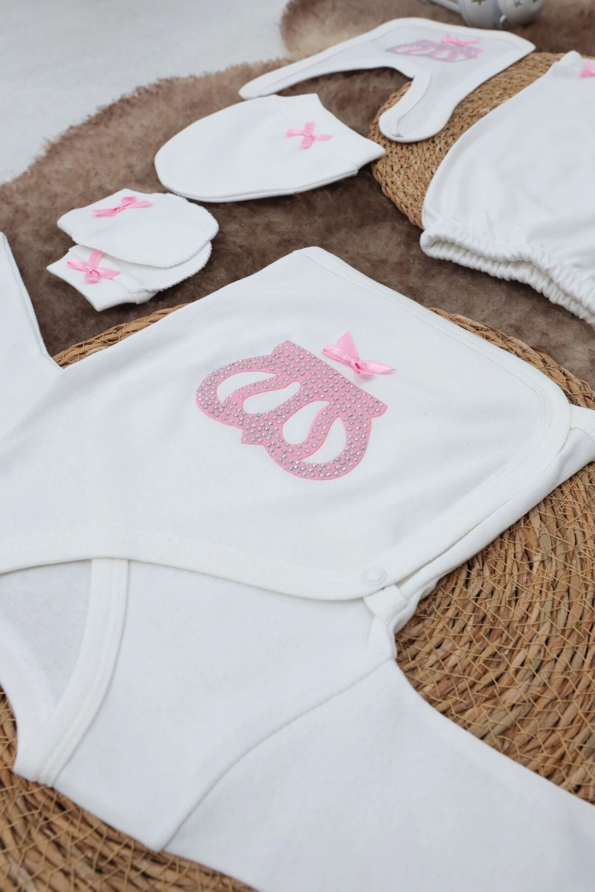 5 Parça Hastane Çıkışı Zıbın Seti 0-3 Ay - Princess