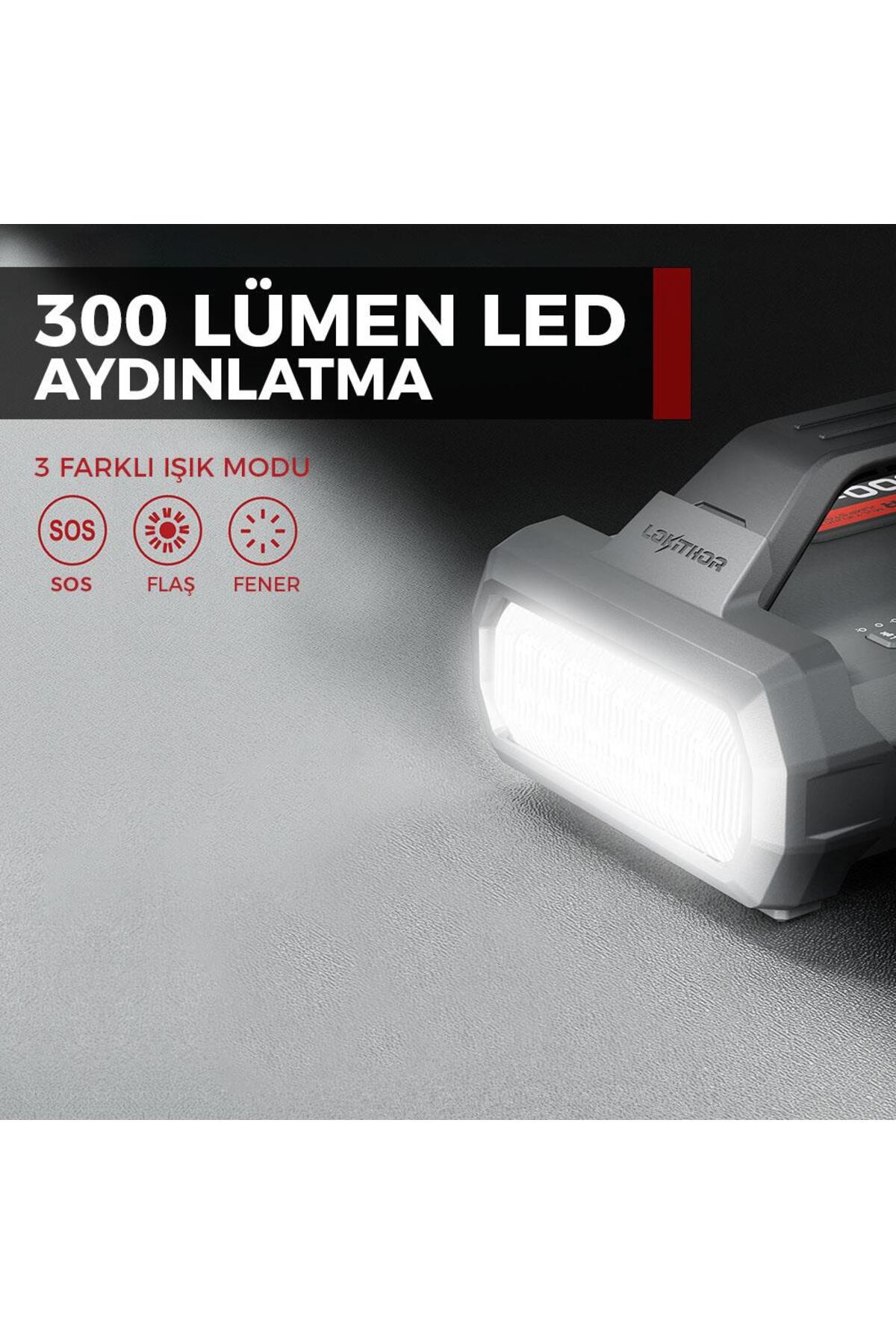 Lokithor JA2500 12V 2500Amp LiFePO4 Akıllı Akü Takviye + Pompa + Powerbank + Led Lamba