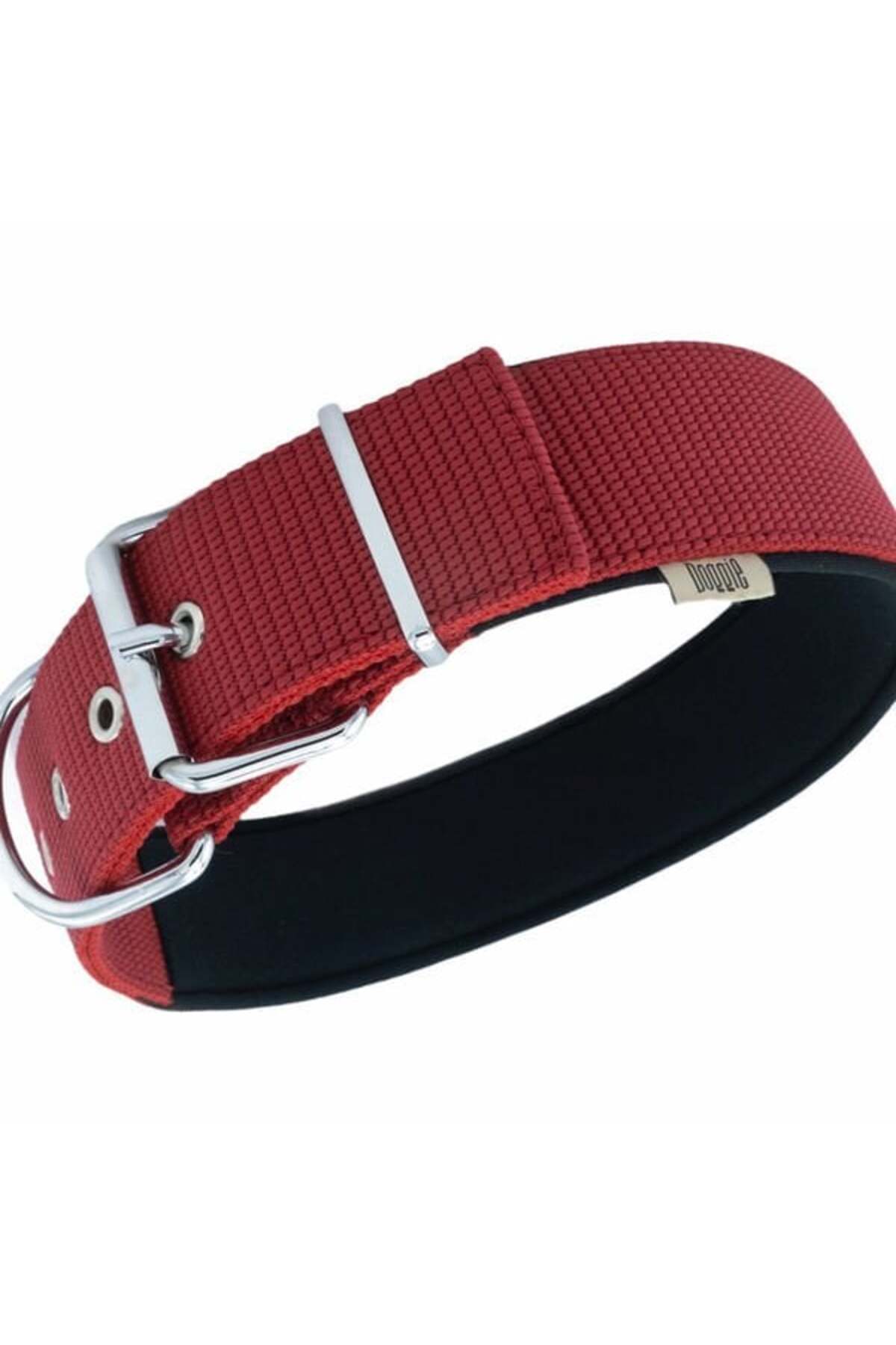 Doggie Elit Dokuma Köpek Boyun Tasması Medium Kırmızı 5x55-65 Cm