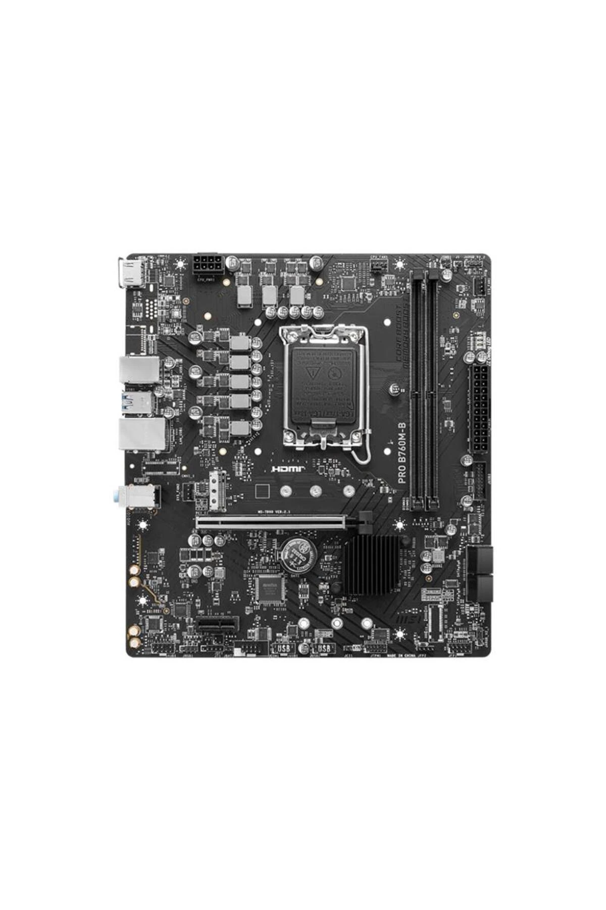 MSI PRO B760M-B DDR4 4800MHZ 1XHDMI 1XM.2 USB 3.2 MATX 1700P (12. / 13. VE 14. NESİL İŞLEMCİ UYUMLU)