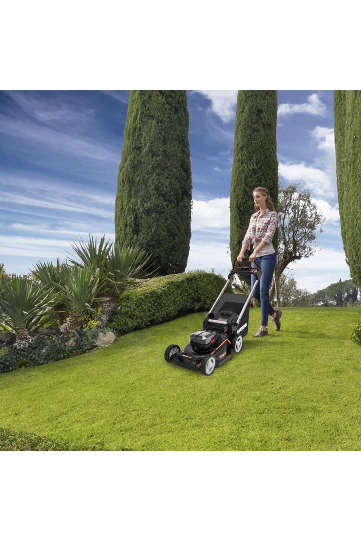 WORX WG749E 40Volt 4.0Ah. Li-ion 46CM Profesyonel Kömürsüz Şarjlı Çim Biçme
