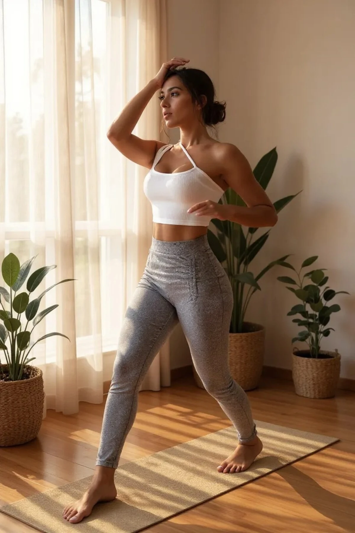 Kadın Beyaz Tek Omuzlu Çapraz Askılı Crop Top Büstiyer