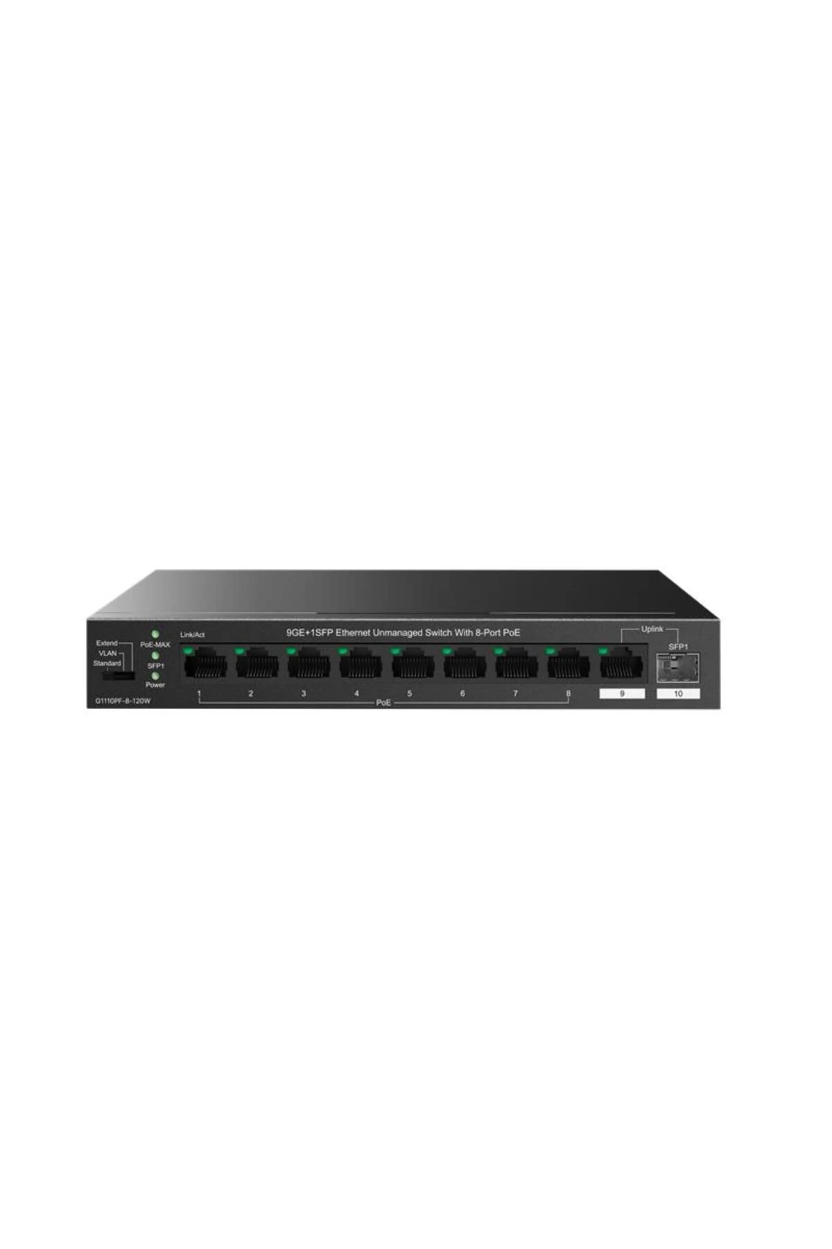 IP-COM IP-G1110PF-8-120W 8 PORT GIGABIT + 1X1GB RJ45/SFP PORT 120W 250 METRE POE SWITCH