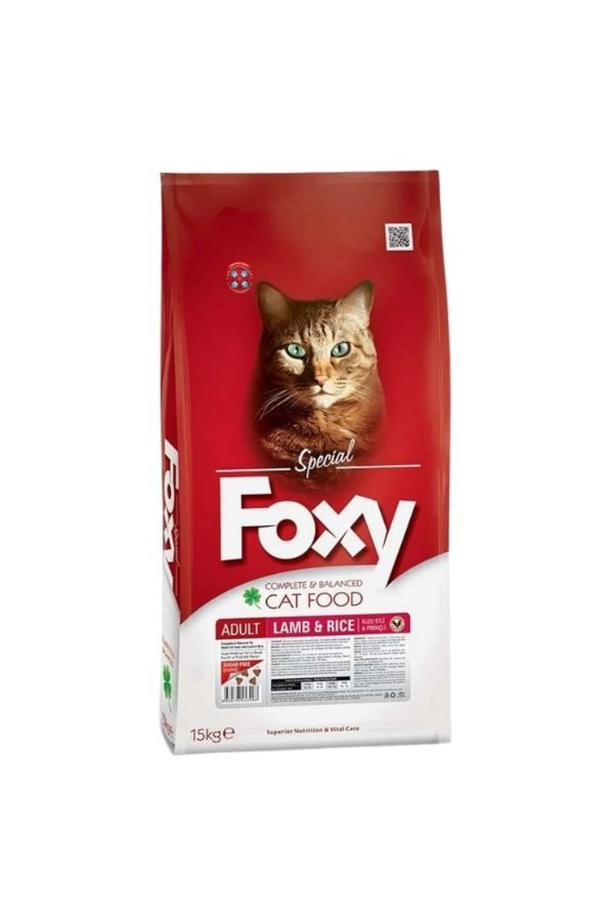 Foxy Kuzulu ve Pirinçli Yetişkin Kedi Maması 15 Kg