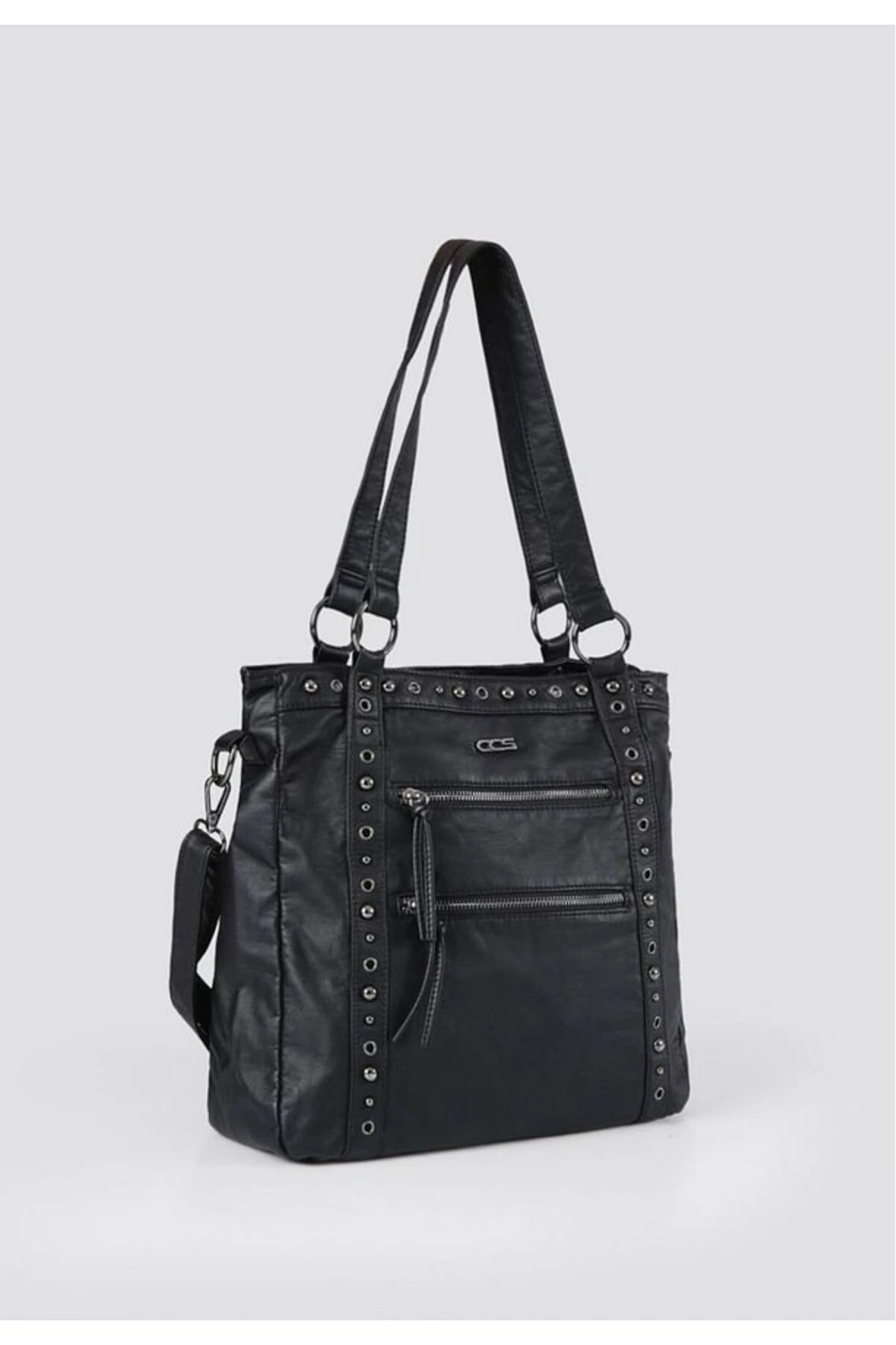 eyesof Çetya Siyah Cilt Omuz Çantası