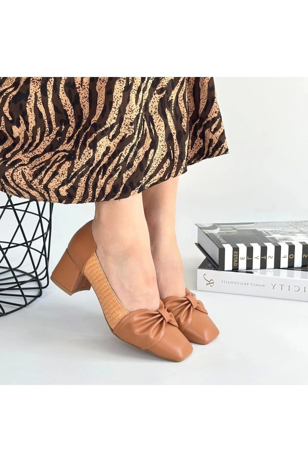 Agnet Taba Cilt Topuklu Ayakkabı