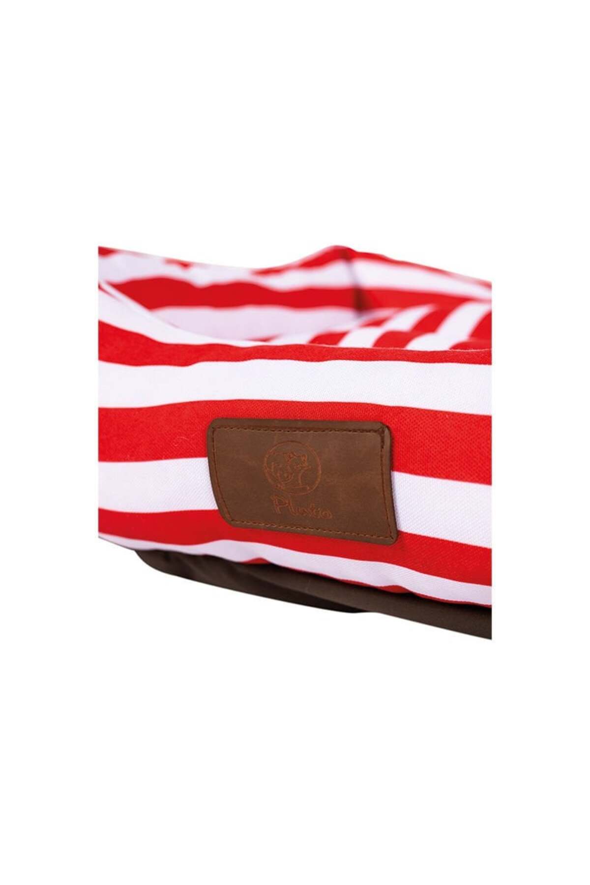 Peggy Daisy Kırmızı Çizgili Köpek Yatağı Small 50x38x25 Cm