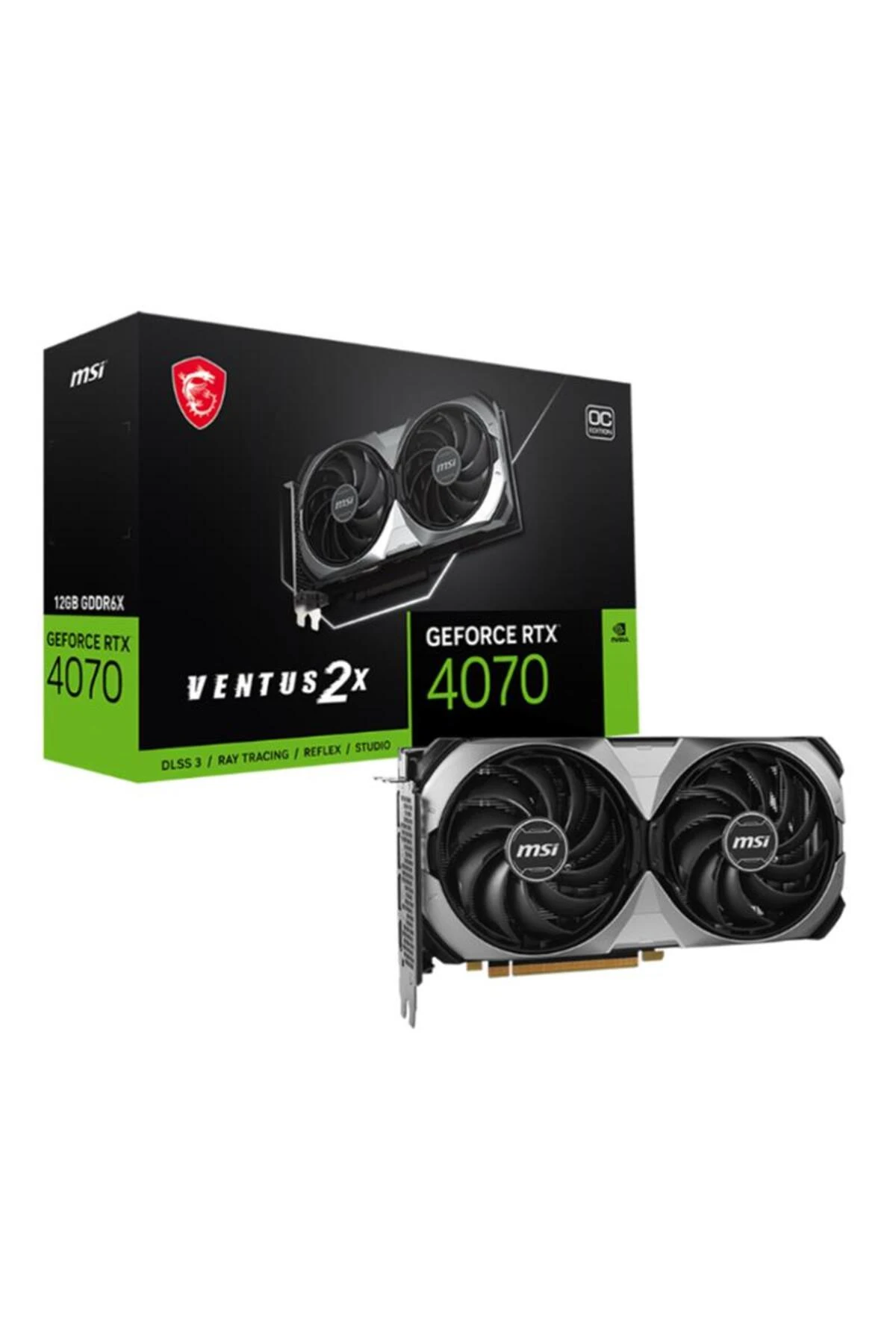 MSI GEFORCE RTX4070 VENTUS 2X E 12G OC 12GB GDDR6X 192BIT 1XHDMI 3XDP EKRAN KARTI