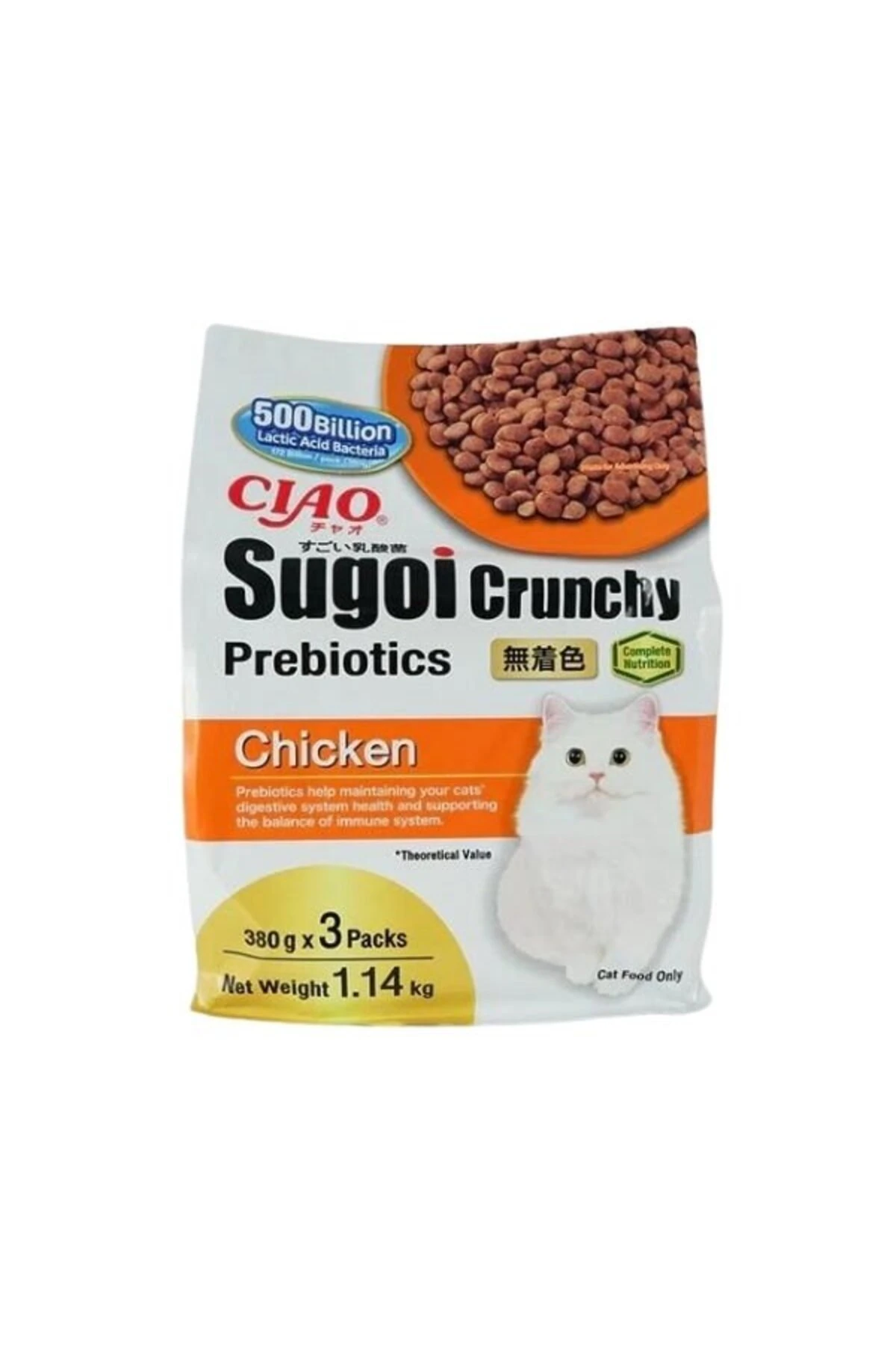 Inaba Ciao Sugoi Crunchy Tavuklu Prebiyotik Kedi Maması 380 Gr 3 Adet