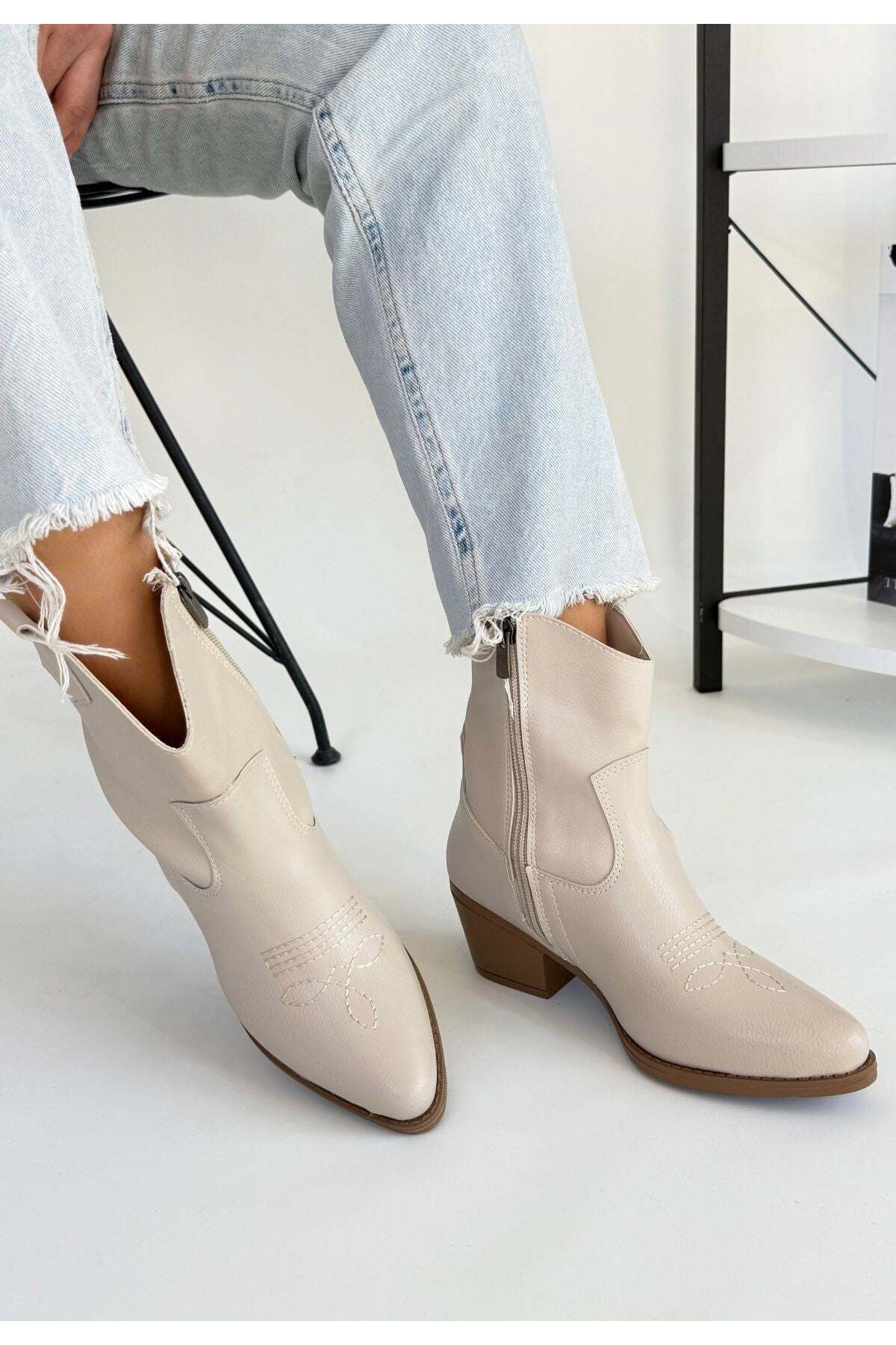 Akver Bej Cilt Topuklu Bot