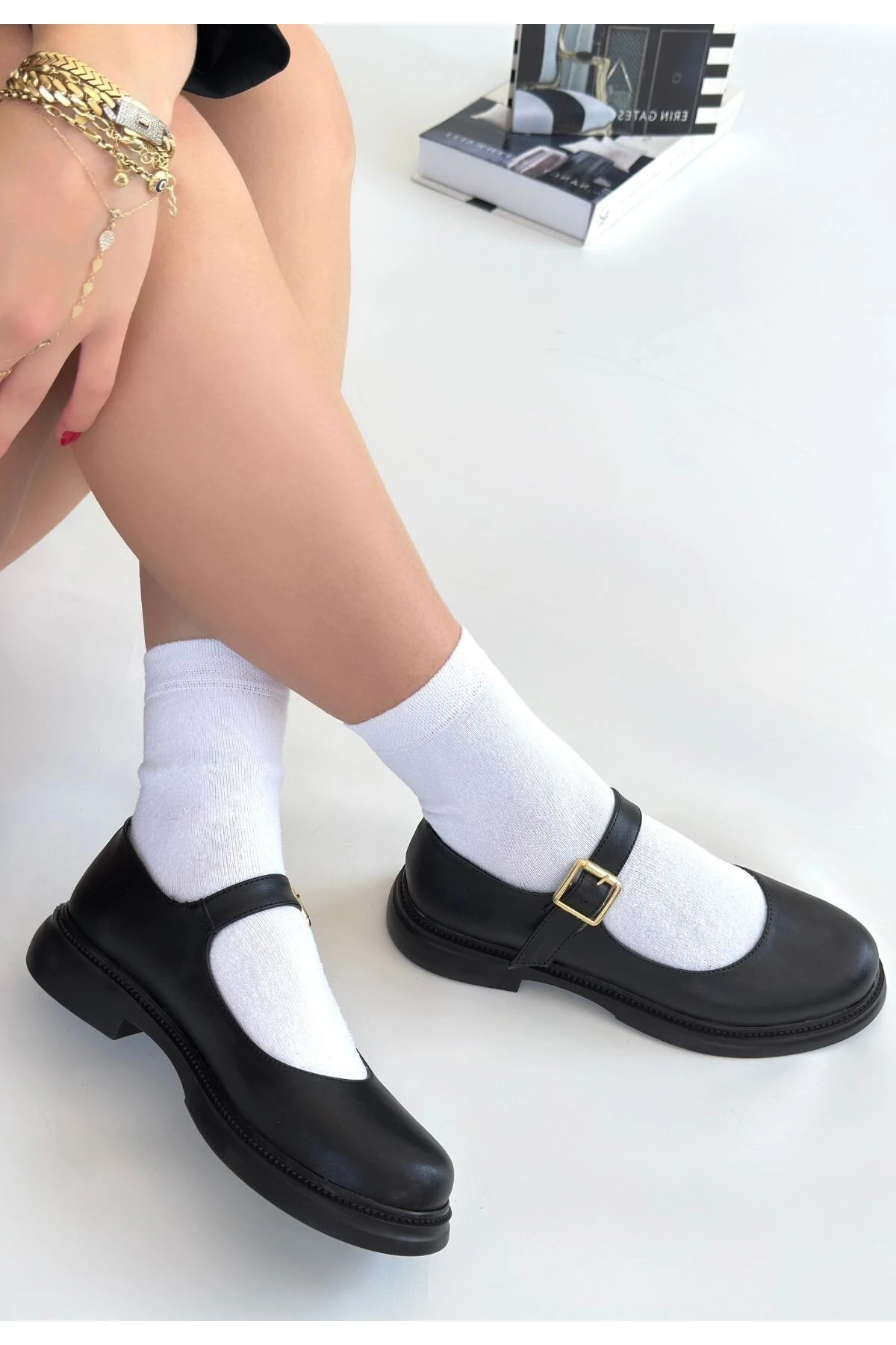 Yokox Siyah Cilt Oxford Ayakkabı - Lisinya