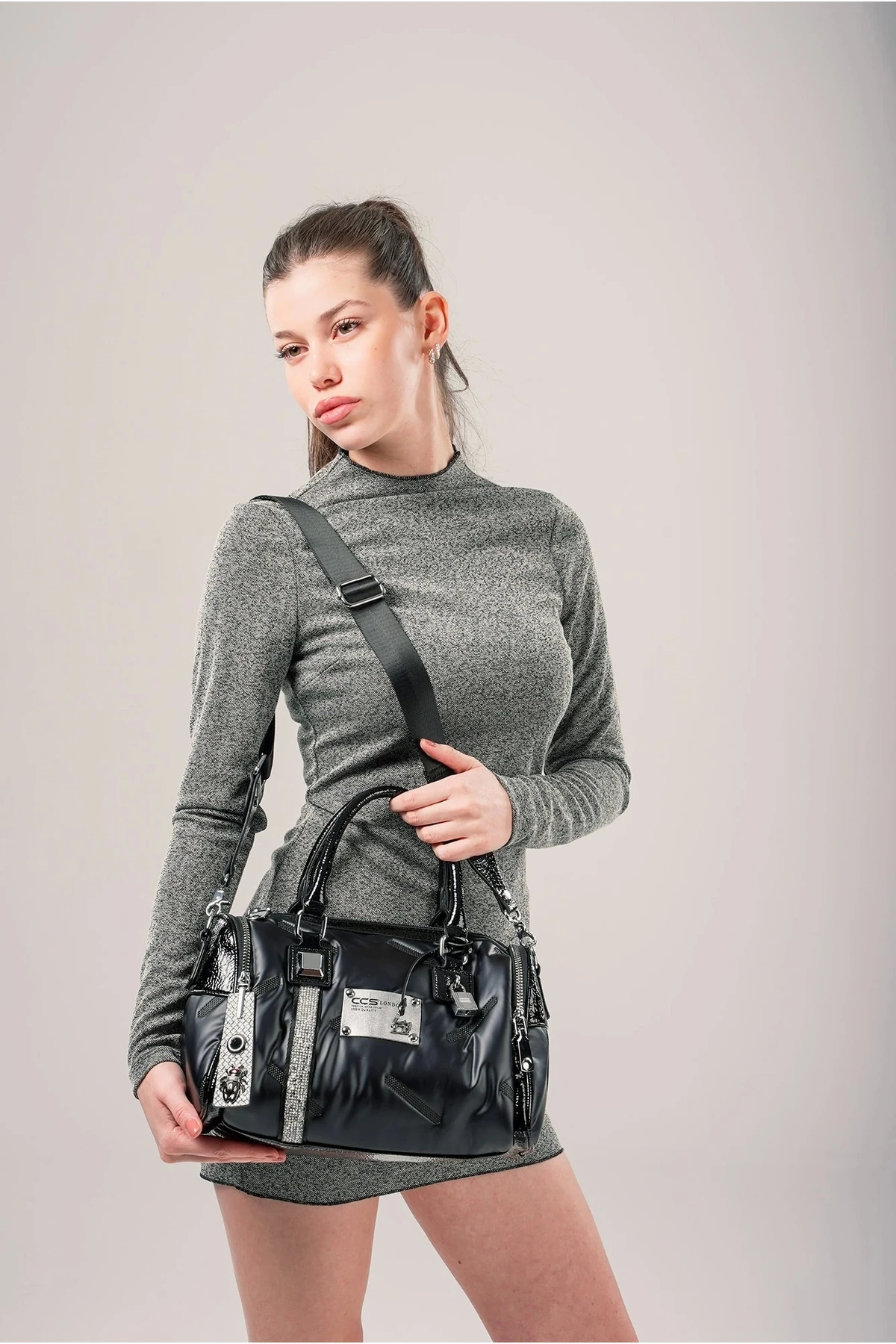 Stella Siyah Cilt Omuz Çantası