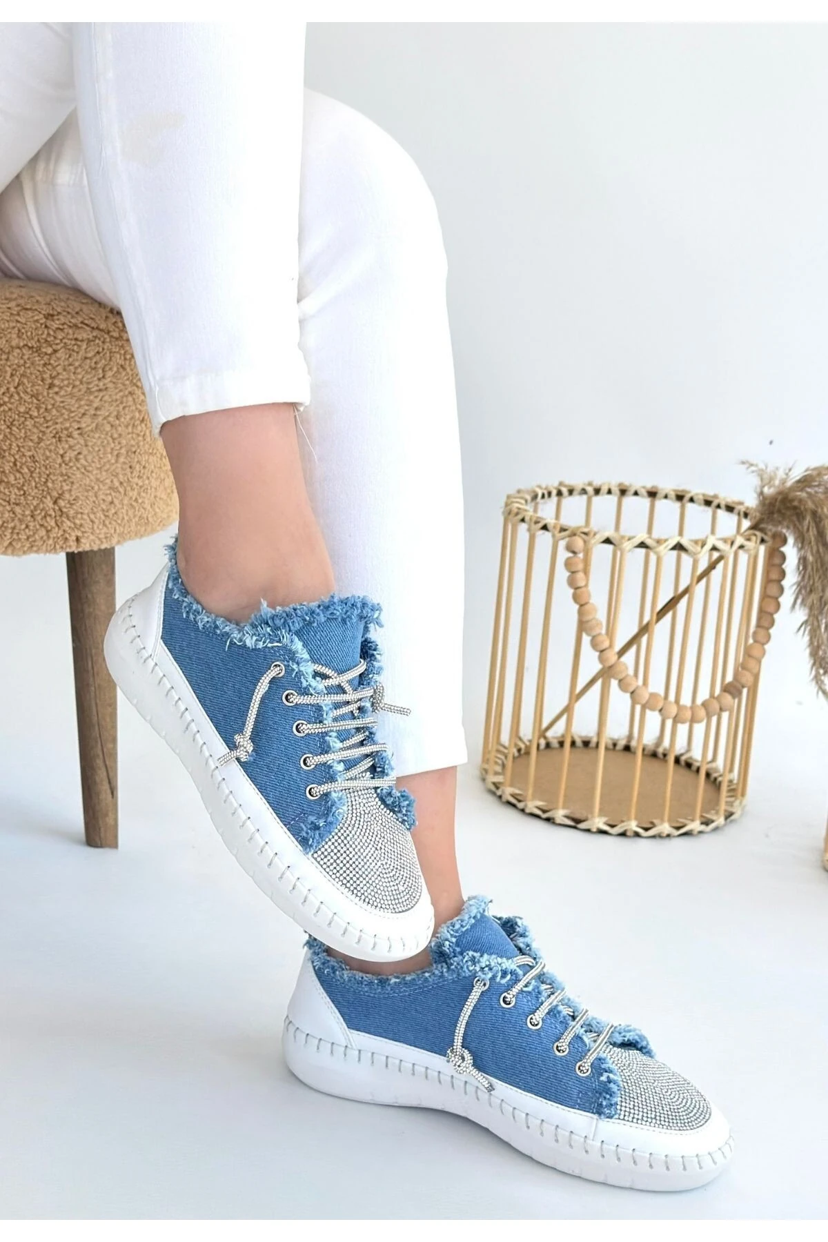 Enber Mavi Kot Bağcıklı Spor Ayakkabı