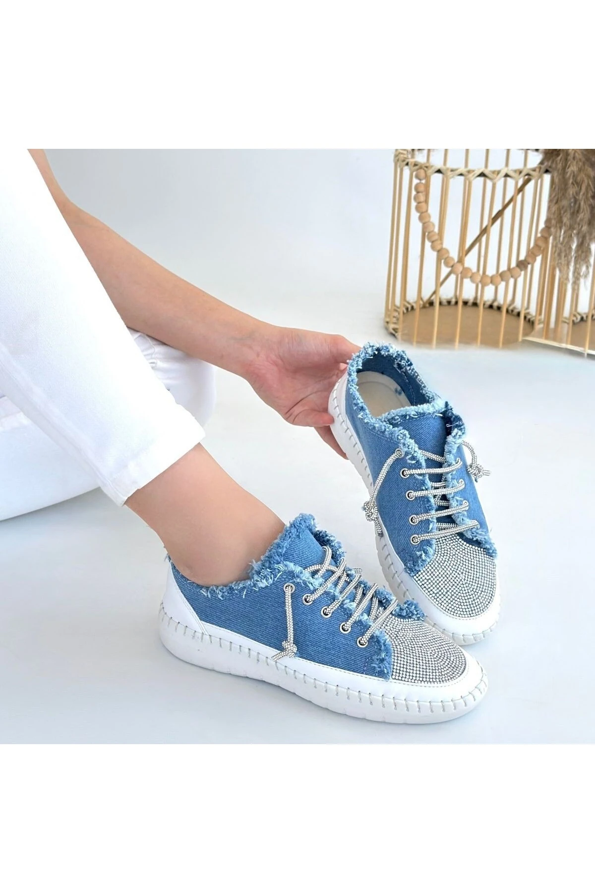 Enber Mavi Kot Bağcıklı Spor Ayakkabı