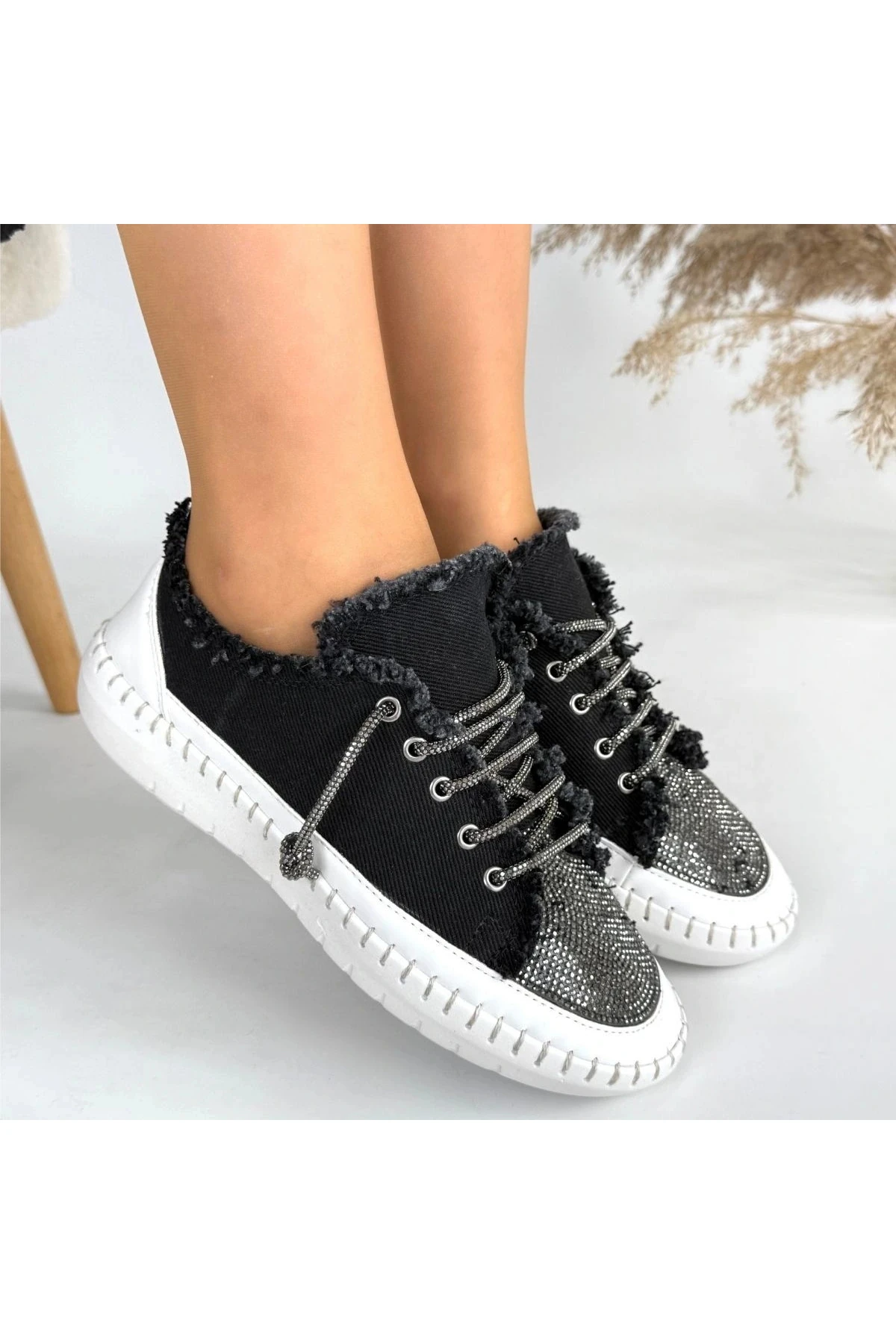 Enber Siyah Kot Bağcıklı Spor Ayakkabı