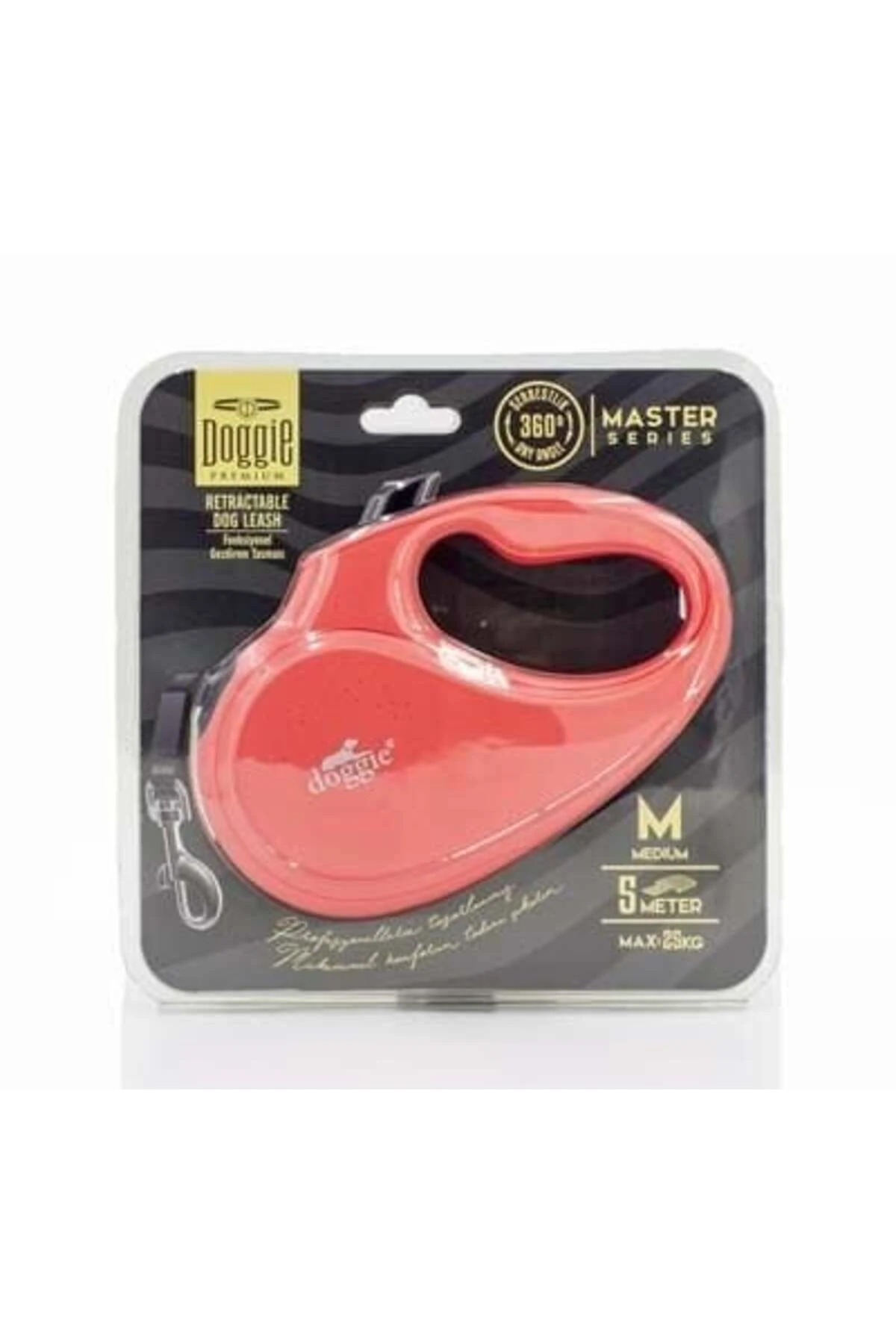 Doggie Master Otomatik Köpek Uzatma Tasması Medium Pembe 25 Kg 5 Mt