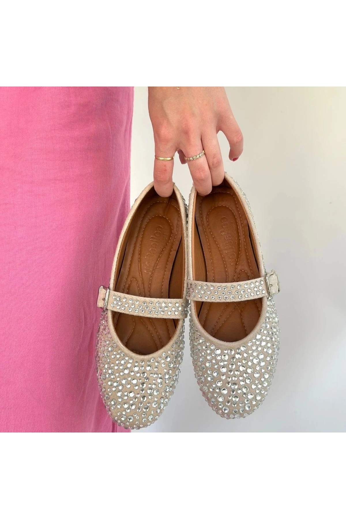 Denya Bej Süet Babet Ayakkabı