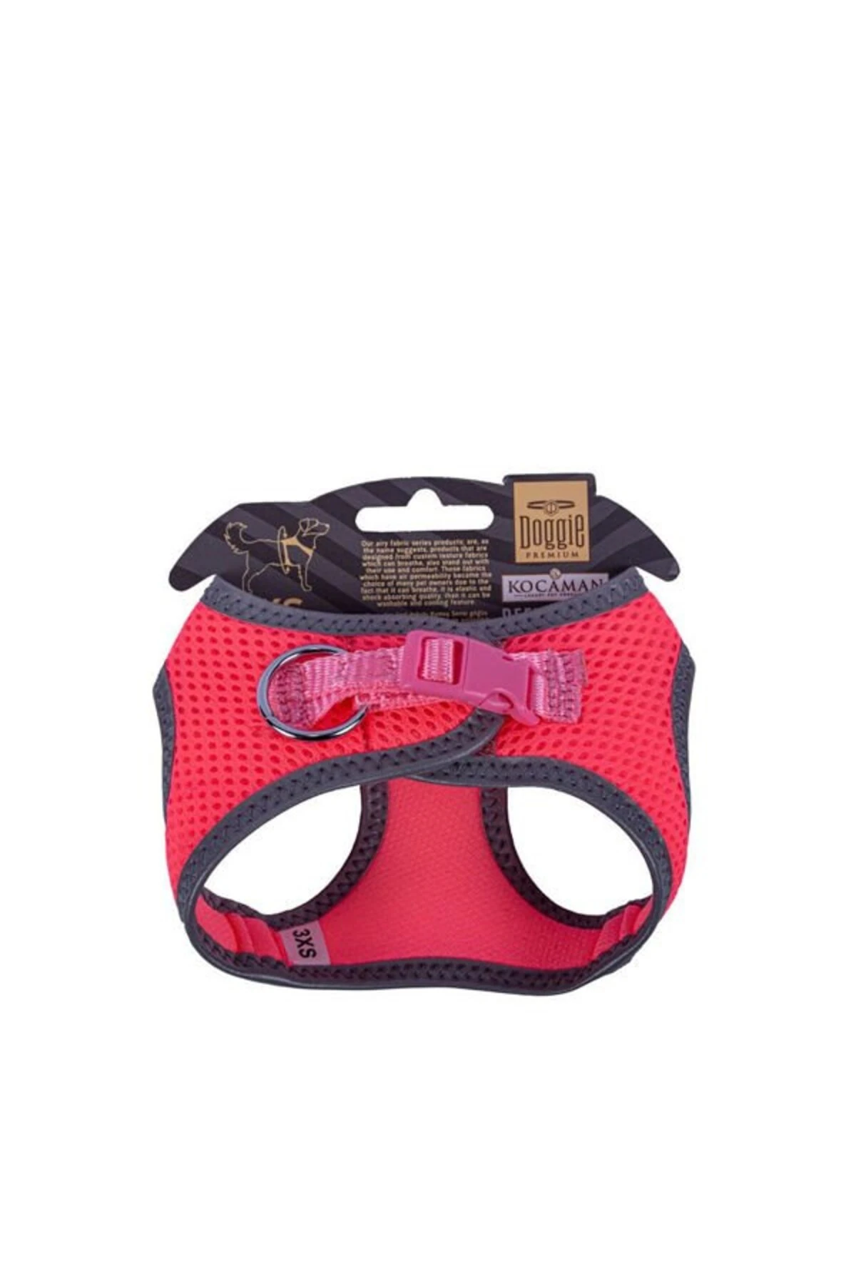 Doggie Havalı Dokuma Reflektör Küçük Irk Köpek Göğüs Tasması Xxxsmall Pembe 22-26 Cm