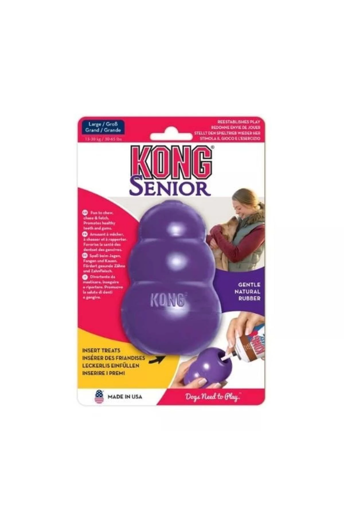 Kong Senior Ödül Hazneli Hafif Yumuşak Yaşlı Köpek Oyuncağı Large 10,4x7x7 Cm