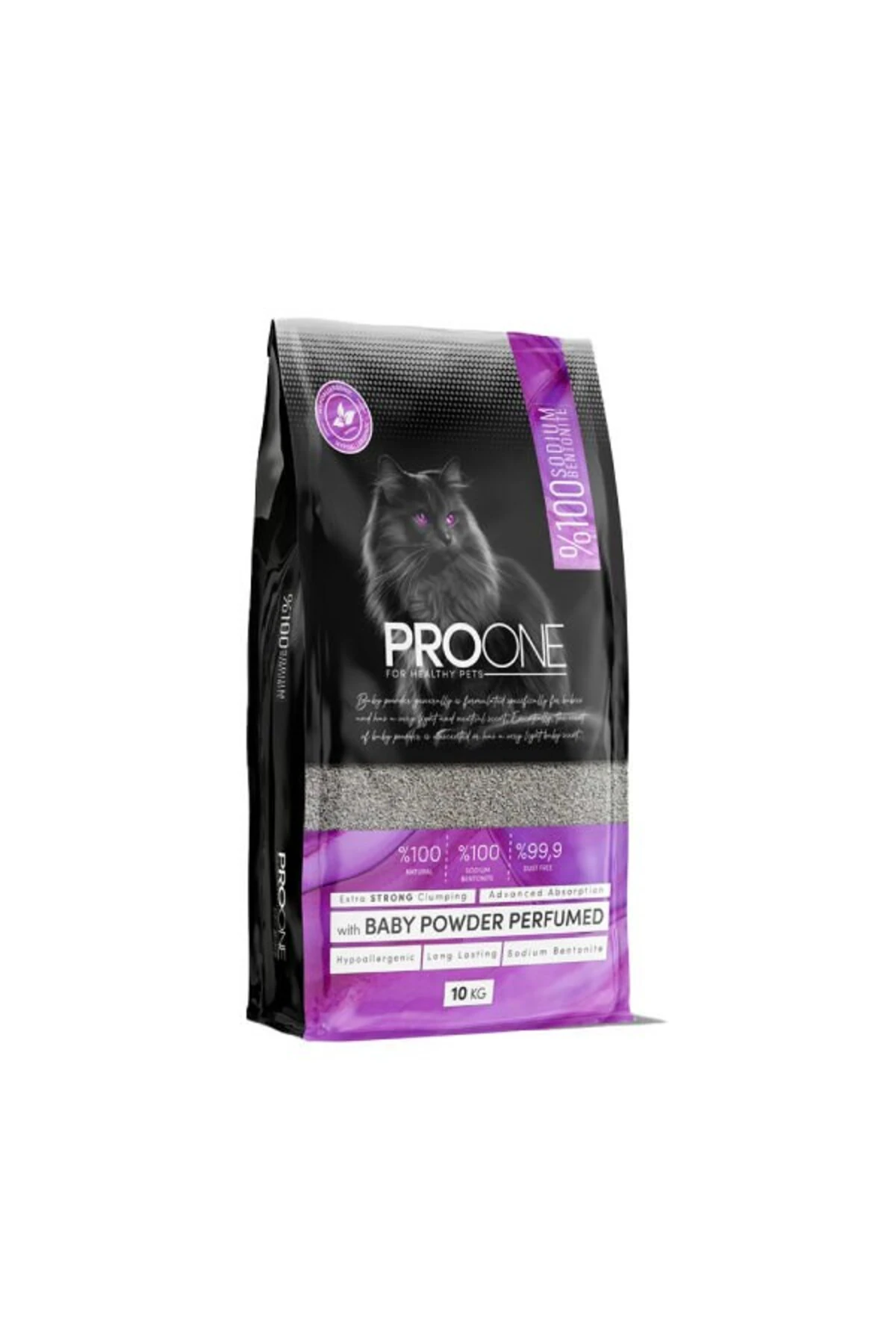 Pro One Hypoallergenic Bebek Pudrası Kokulu İnce Taneli Sodyum Bentonit Kedi Kumu 10 Kg