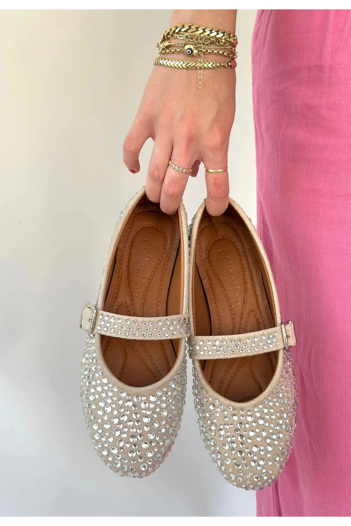 Denya Bej Süet Babet Ayakkabı