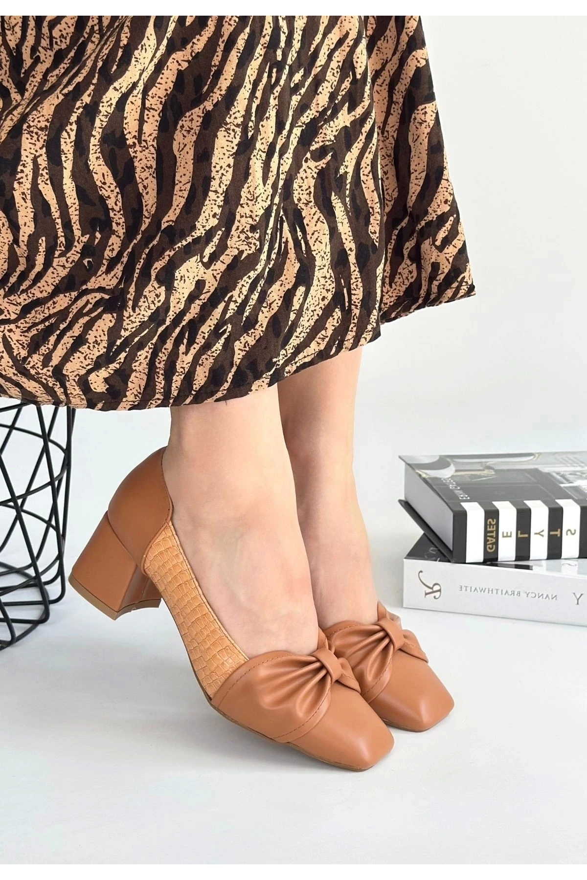 Agnet Taba Cilt Topuklu Ayakkabı