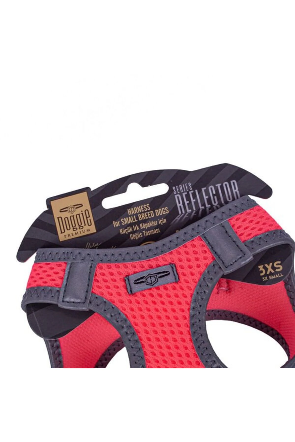 Doggie Havalı Dokuma Reflektör Küçük Irk Köpek Göğüs Tasması Xxxsmall Pembe 22-26 Cm