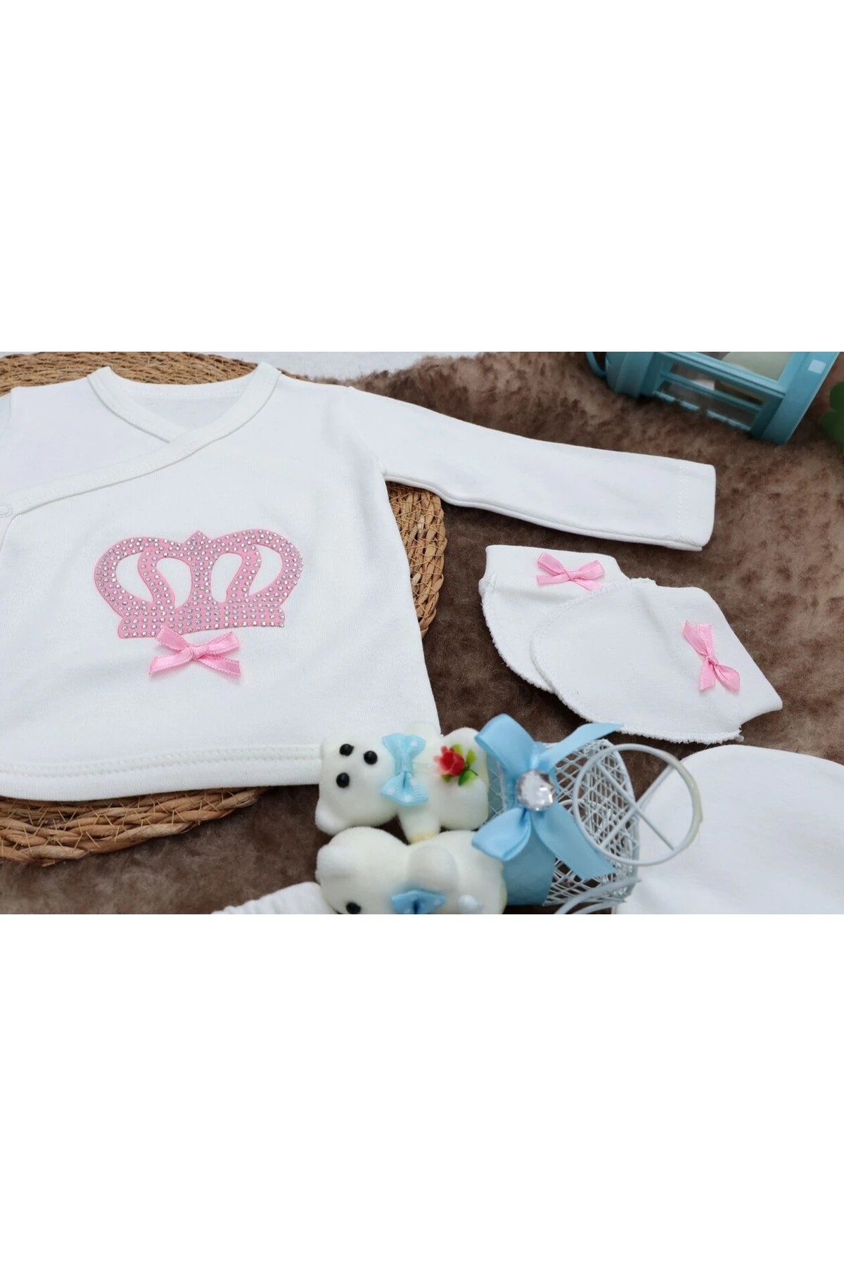 5 Parça Hastane Çıkışı Zıbın Seti 0-3 Ay - Princess