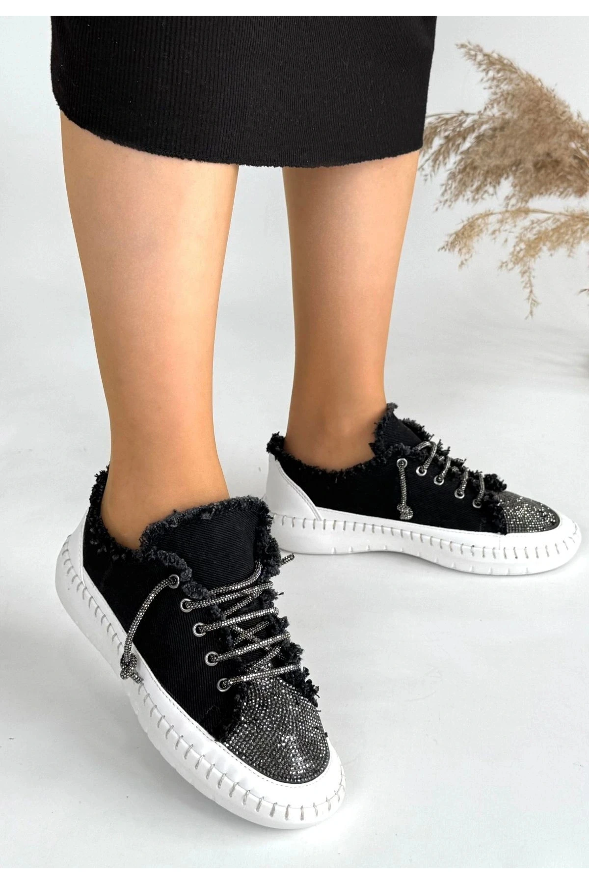 Enber Siyah Kot Bağcıklı Spor Ayakkabı