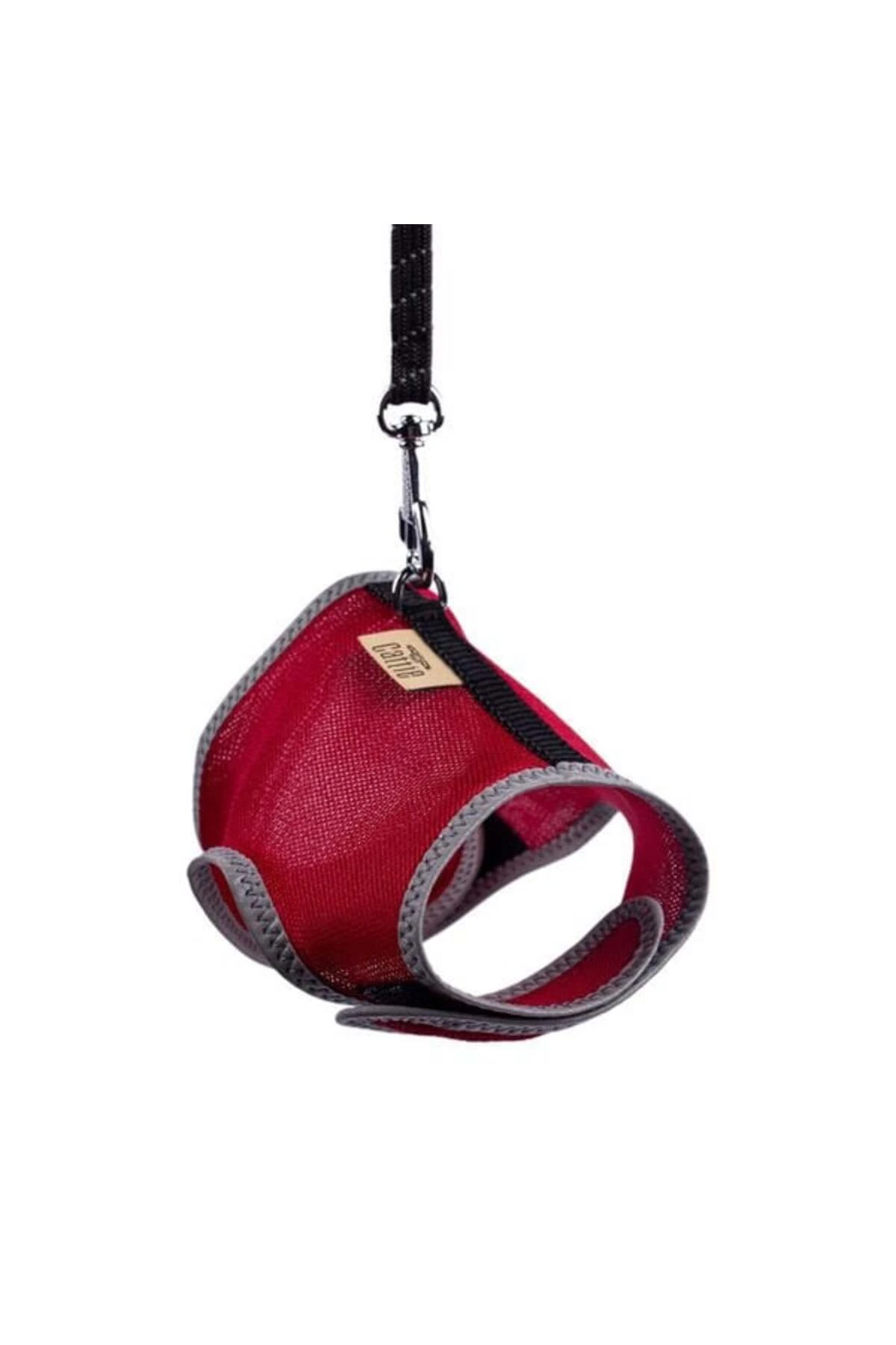 Cattie Havalı Dokuma Kedi Göğüs ve Gezdirme Takımı Small Kırmızı 1x20-30 Cm