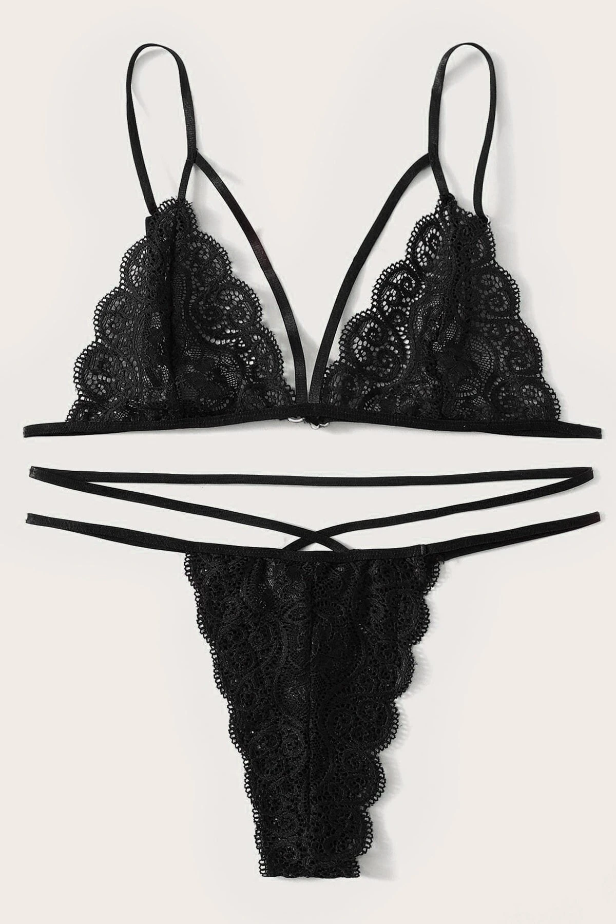 Kadın Siyah Dantel Sütyen Külot Takımı – Modern, Konforlu ve Günlük Kombinlere Uygun