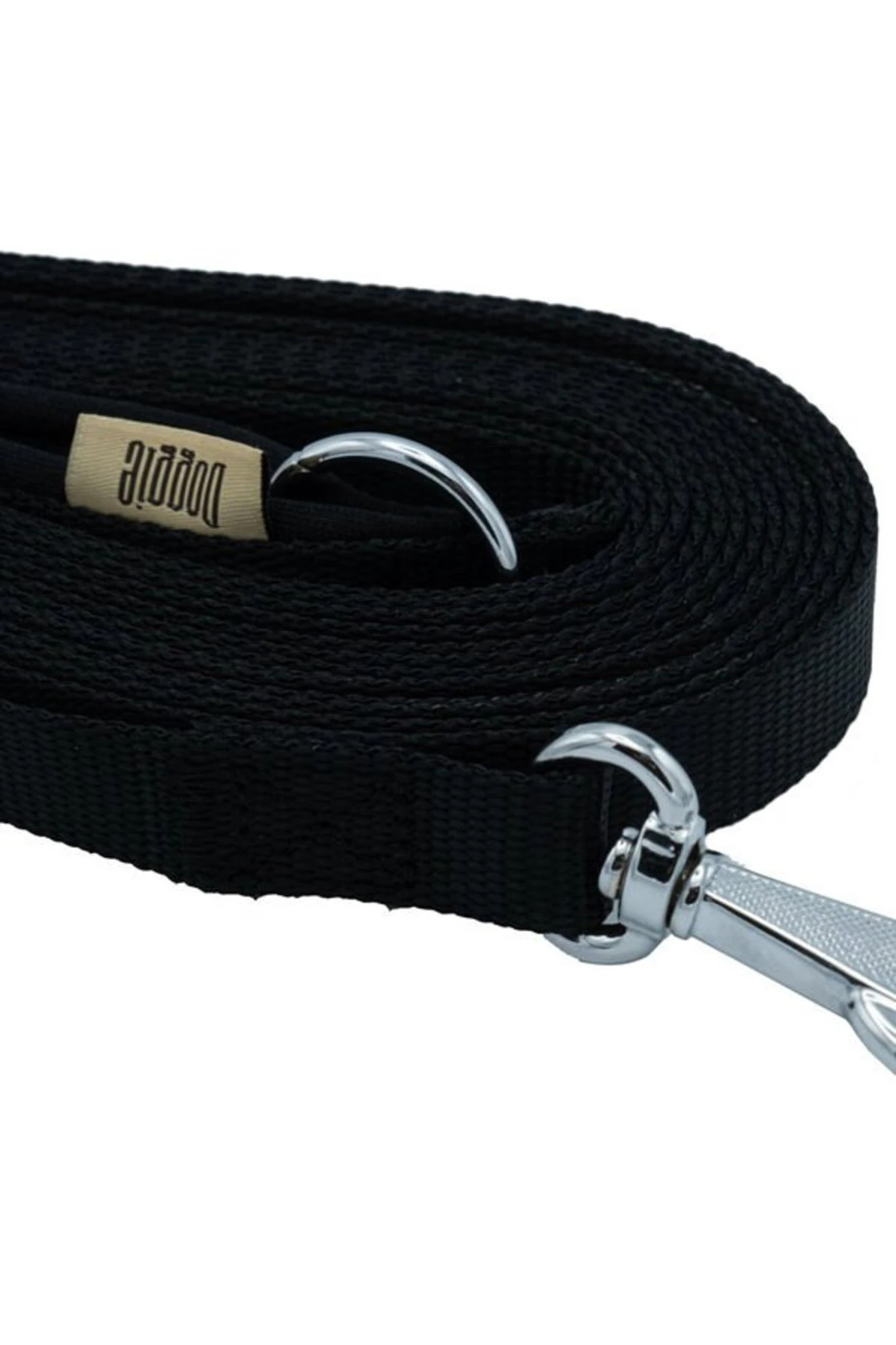 Doggie Konfor Dokuma Özel Üretim Köpek Gezdirme Tasması Siyah 1.5x500 Cm