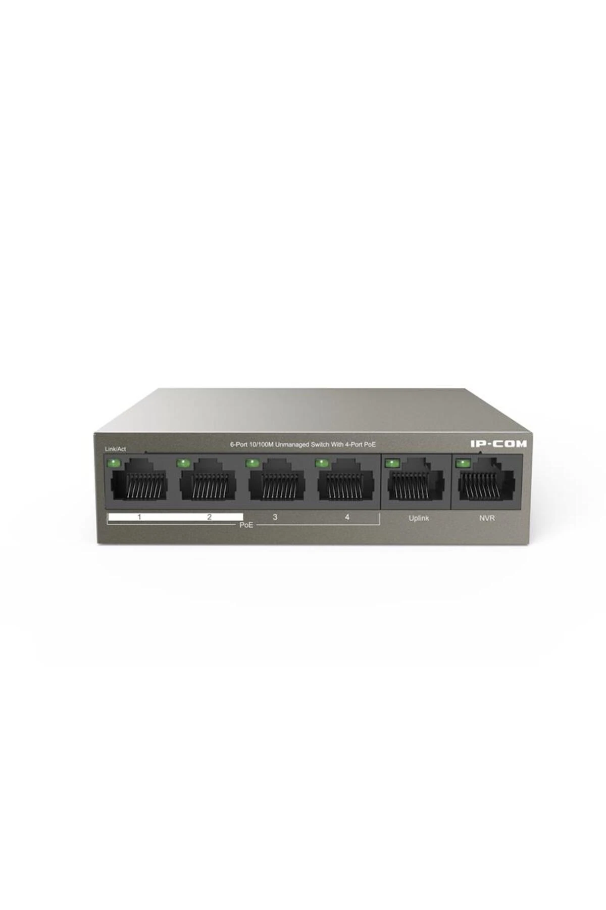 IP-COM F1106P-4-63W 4 PORT 10/100+2X10/100 UPLINK METAL KASA 58W POE SWITCH