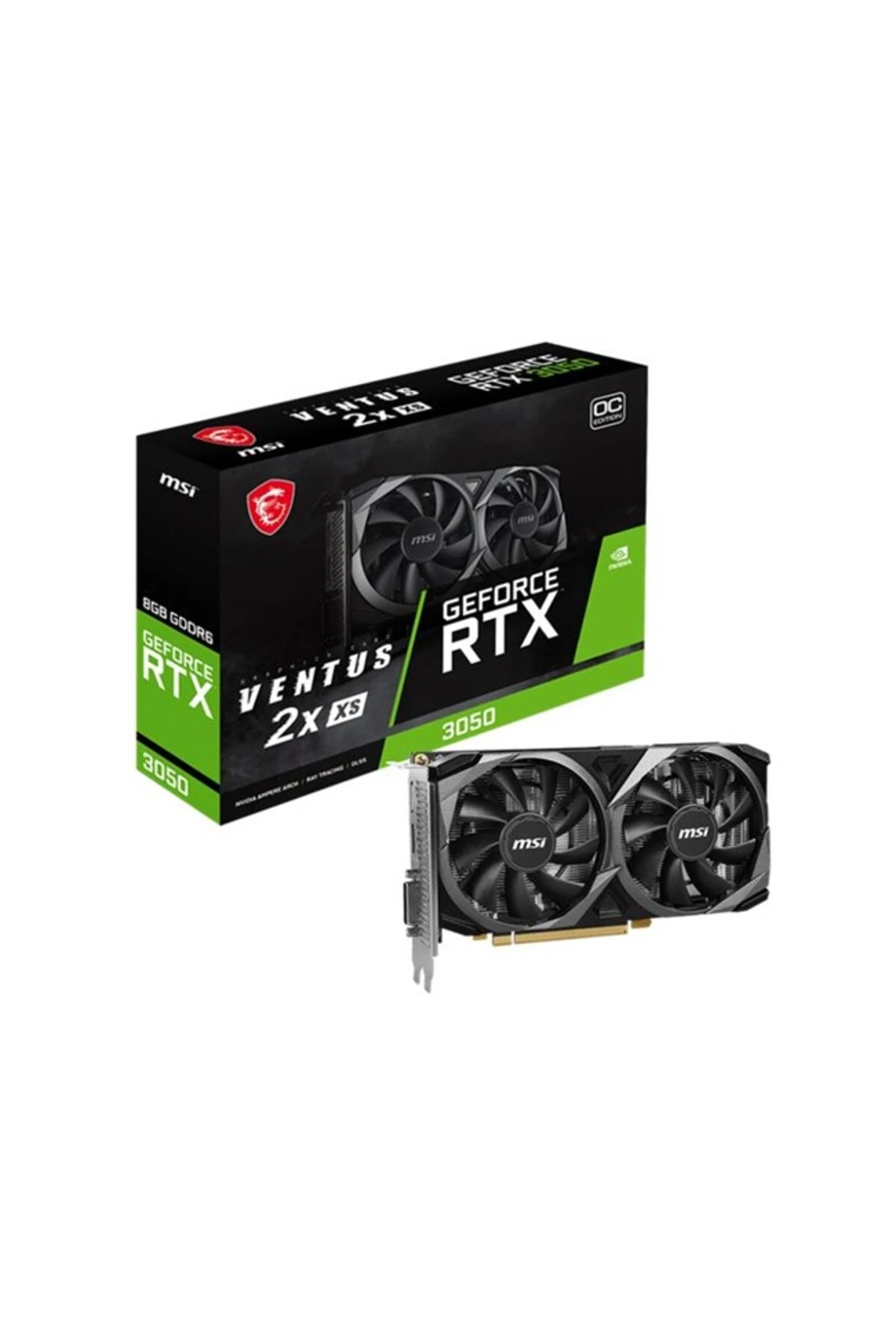 MSI GEFORCE RTX3050 VENTUS 2X XS WHITE 8G OC 8GB GDDR6 128BIT 1XHDMI 1XDP 1XDVI EKRAN KARTI