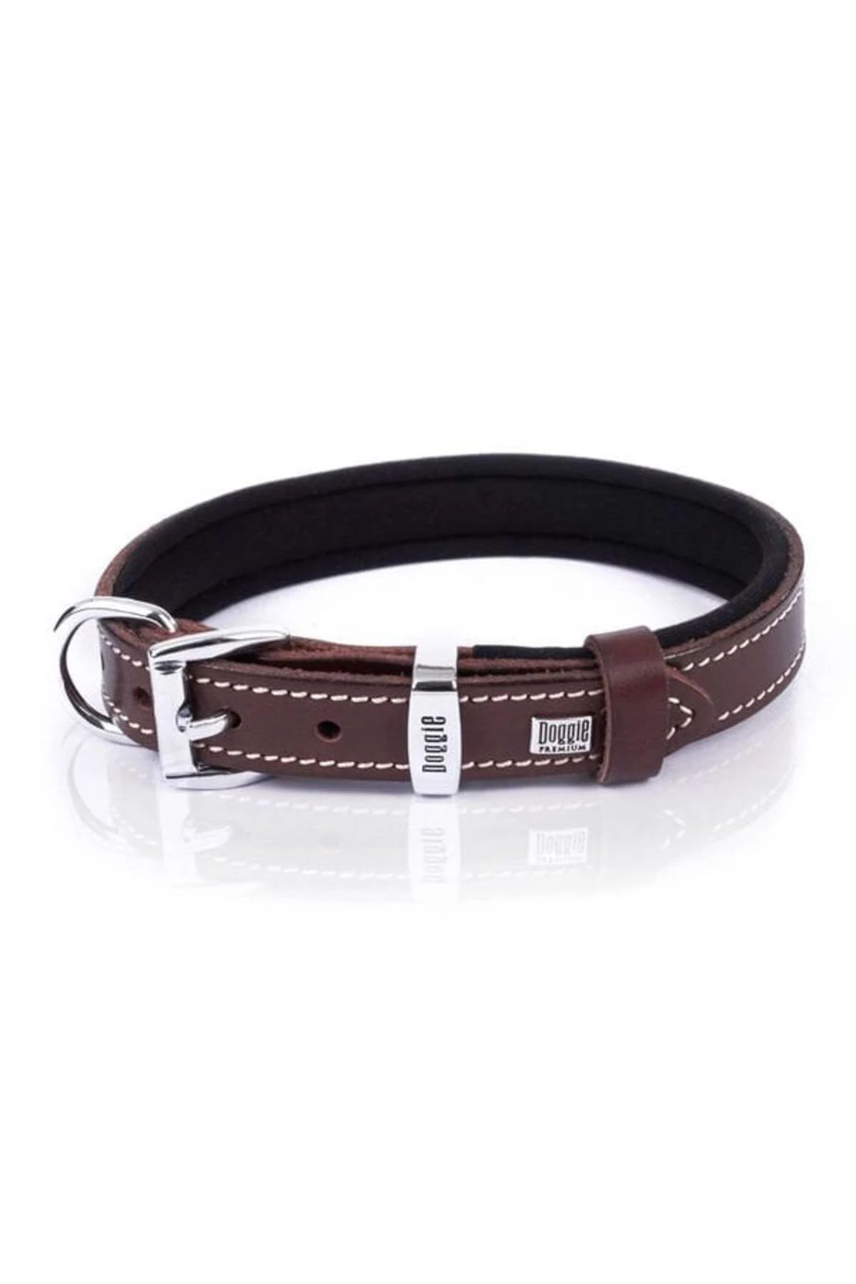 Doggie Comfort Deri Nazar Boncuklu Köpek Boyun Tasması Medium Kahverengi 2x35-40 Cm