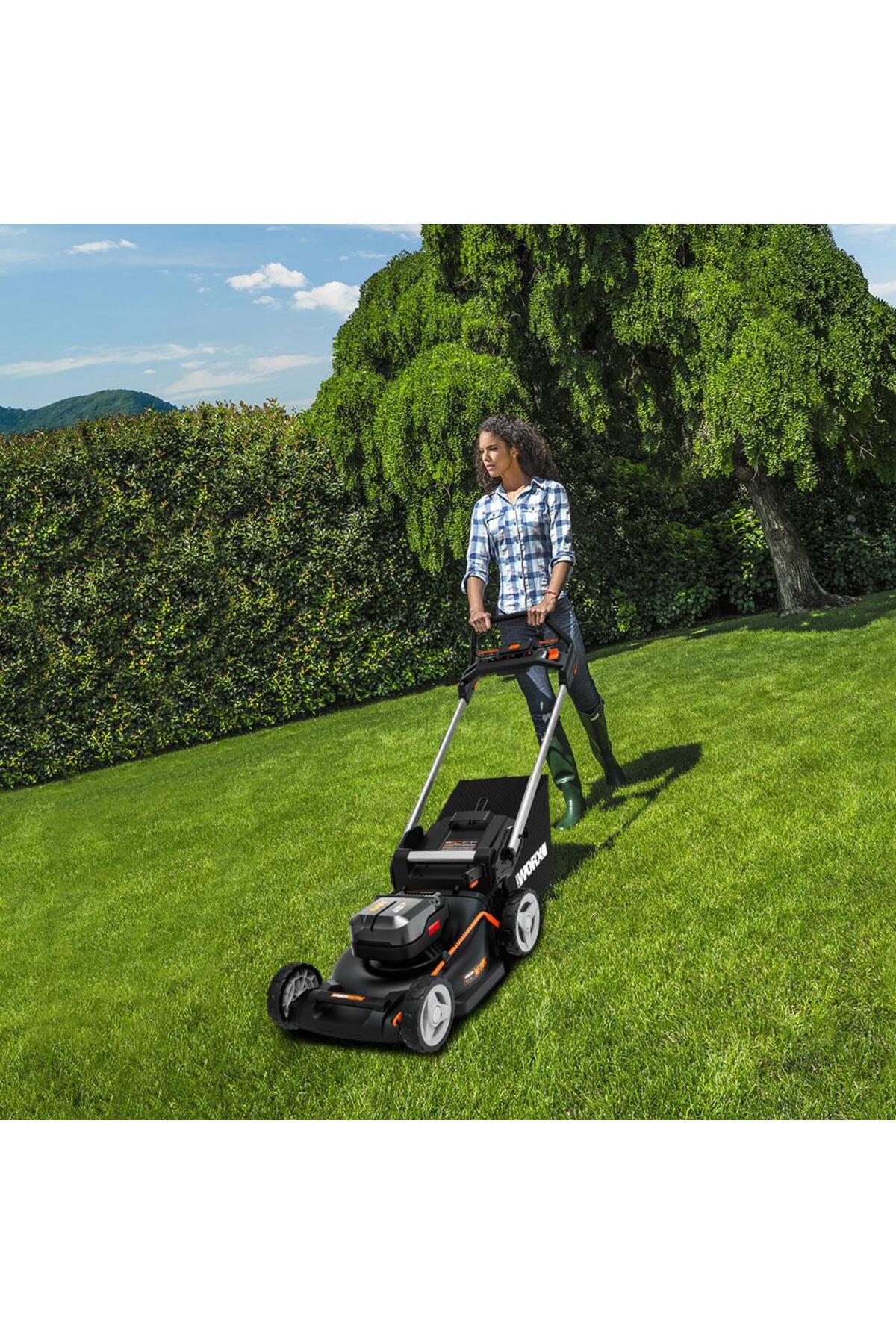 WORX WG749E 40Volt 4.0Ah. Li-ion 46CM Profesyonel Kömürsüz Şarjlı Çim Biçme