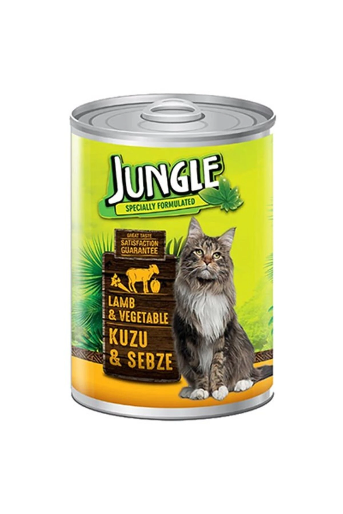 Jungle Kuzu Etli ve Sebzeli Yetişkin Konserve Kedi Maması 415 Gr
