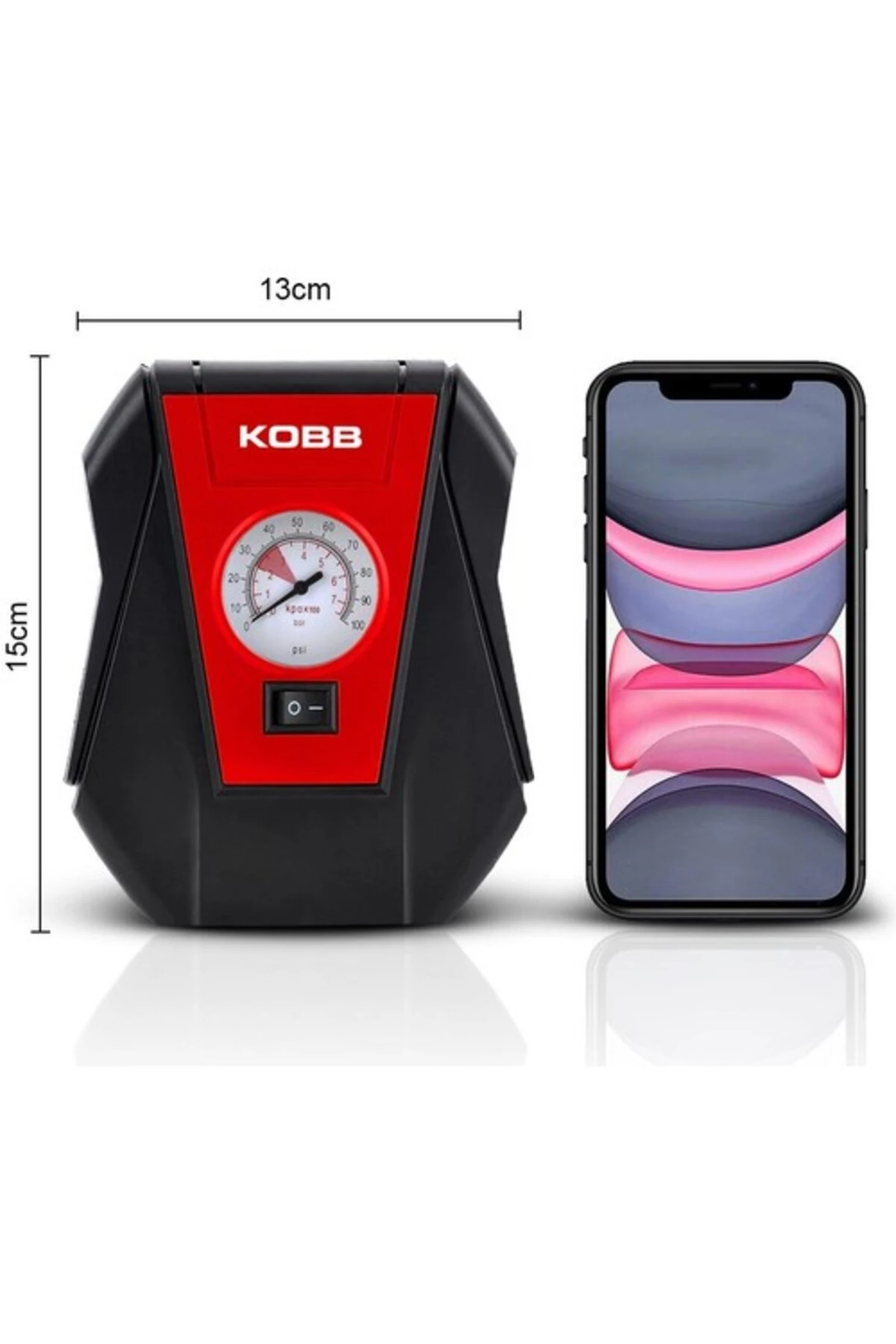 KOBB KB100 12Volt 100 PSI Analog Göstergeli Hava Lastik Şişirme Pompası