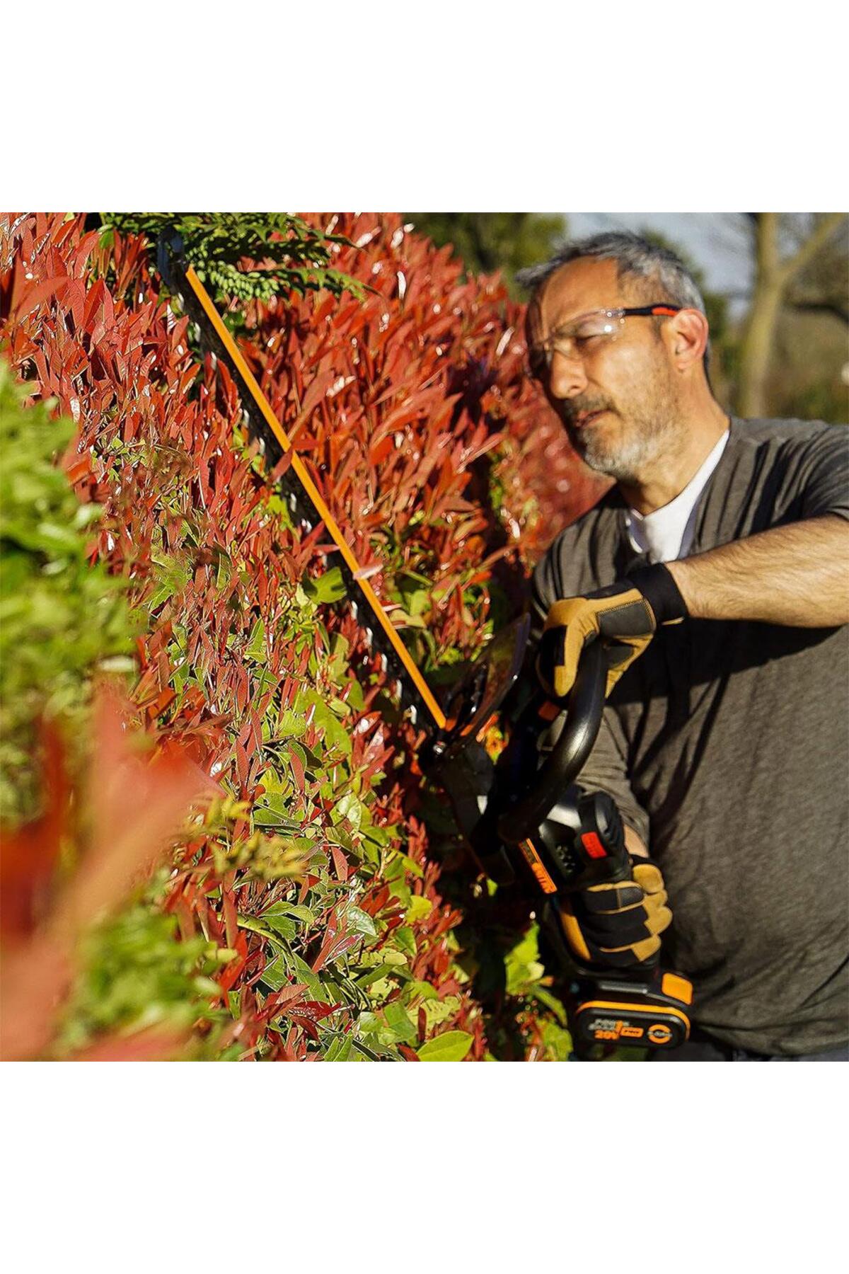 WG263E 20Volt 4.0Ah. Li-ion Tek Akülü 57CM Profesyonel Çit Budama