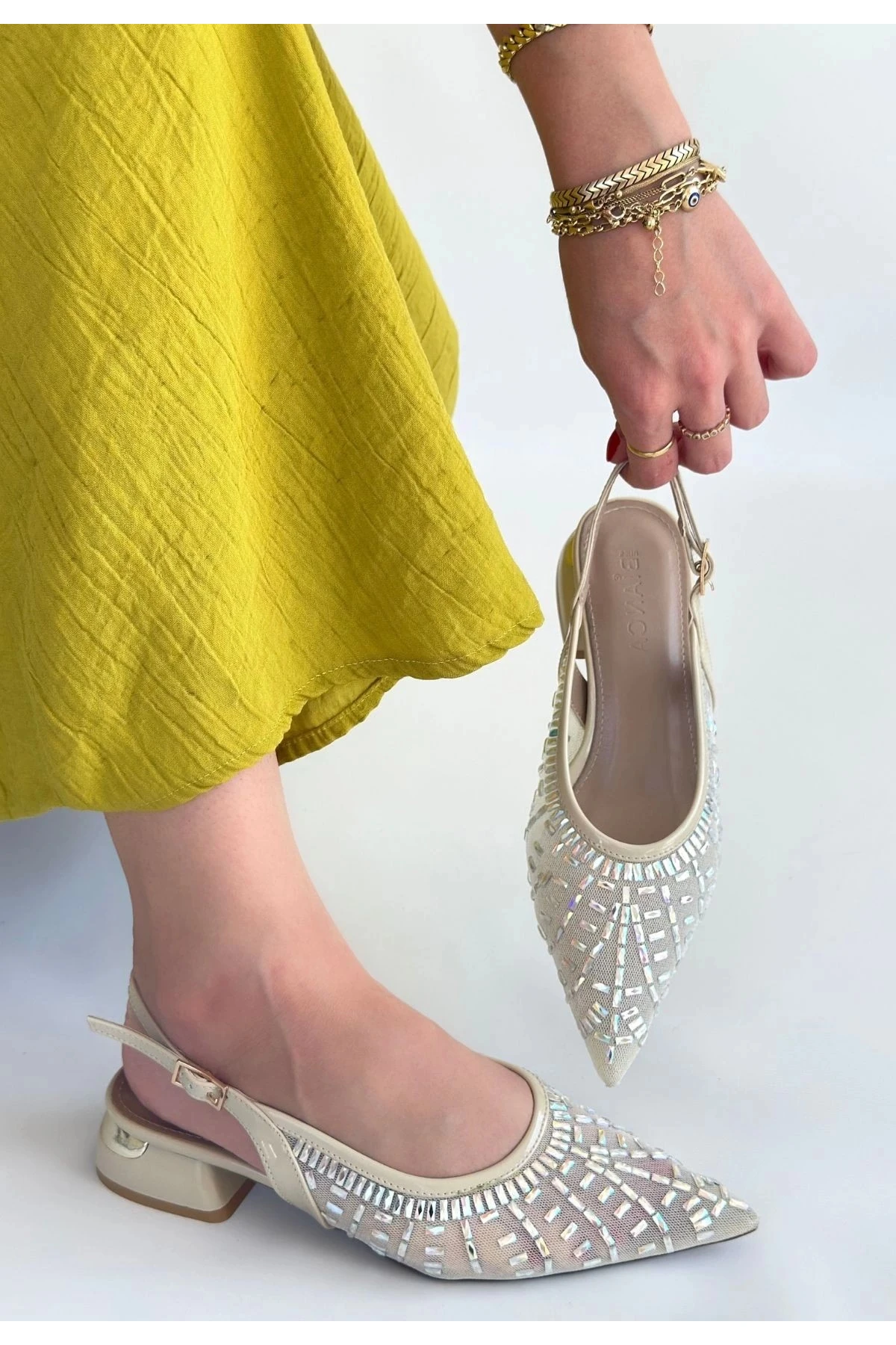 Piga Ten Cilt Tüllü Topuklu Ayakkabı