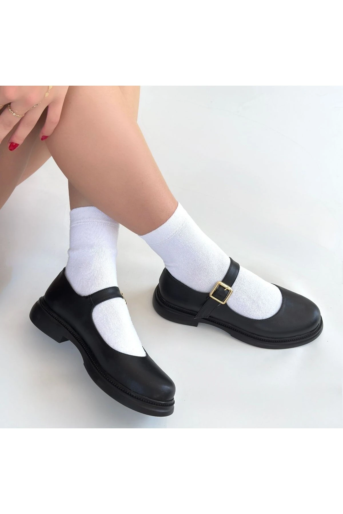 Yokox Siyah Cilt Oxford Ayakkabı - Lisinya