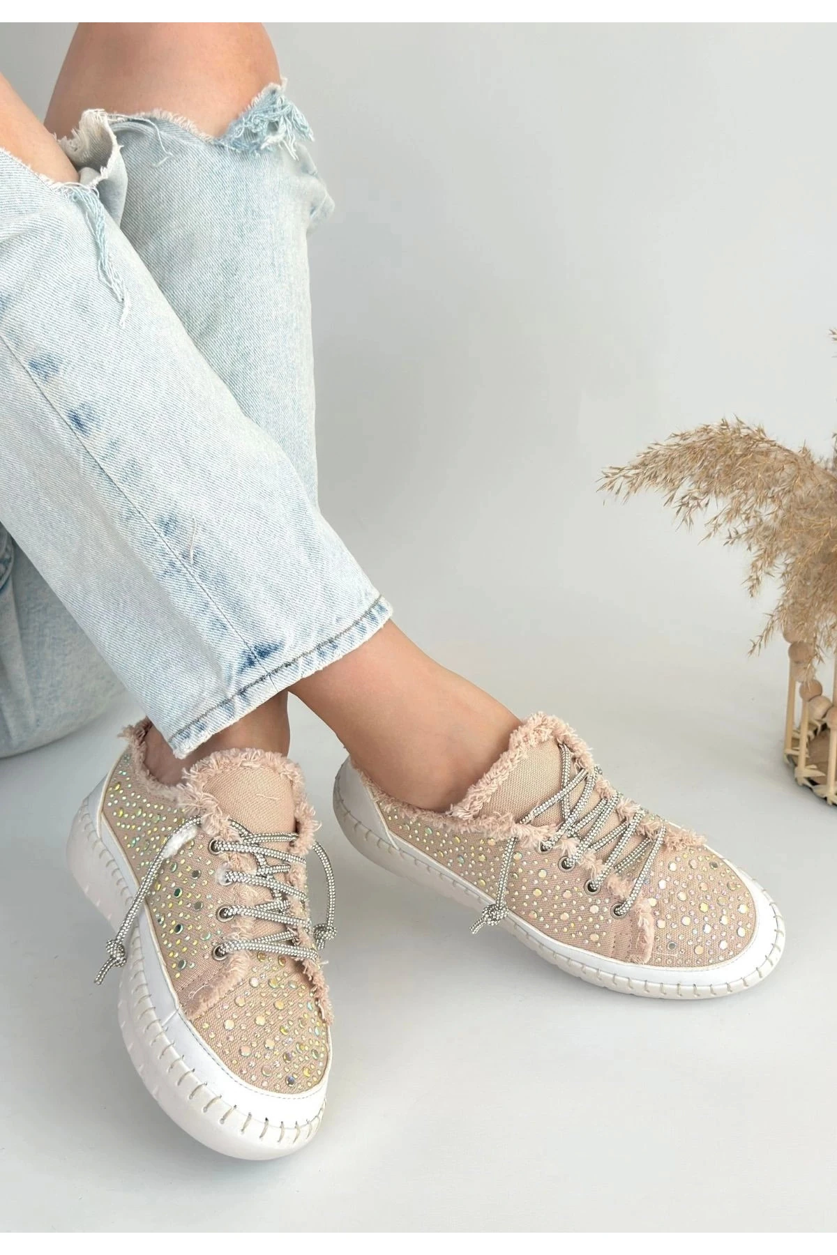 Guji Bej Kot Bağcıklı Spor Ayakkabı