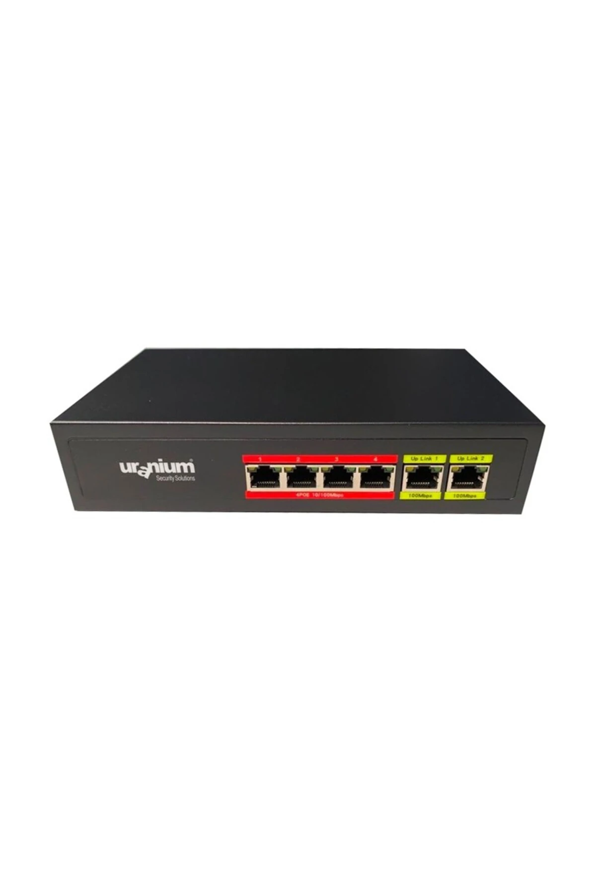 URANIUM POE-4002-48W 4 PORT 10/100 + 2 PORT 10/100 RJ45 UPLINK WATCH-DOG POE SWITCH(REALTEK CHIPSET)