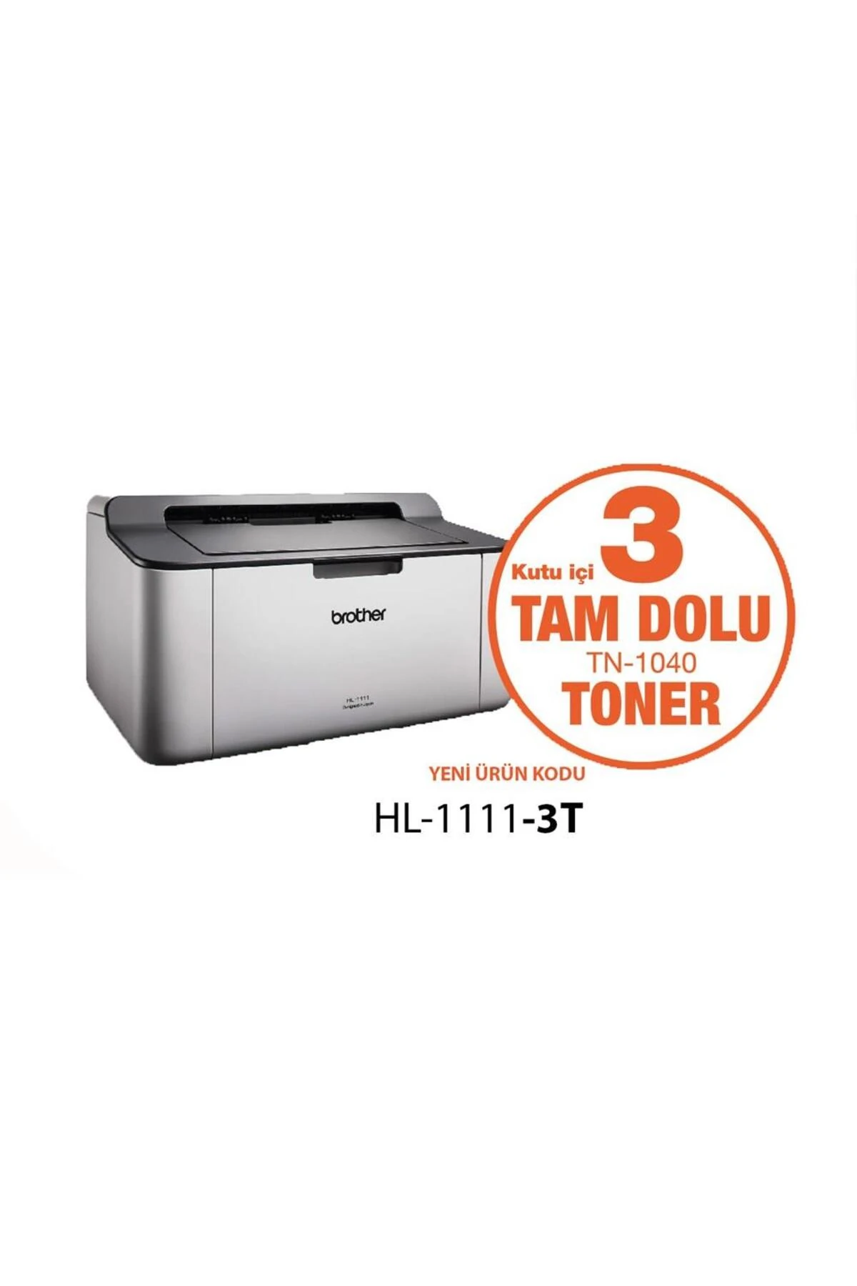 BROTHER HL-1111-3T MONO LAZER YAZICI (3 TAM DOLU TONER)