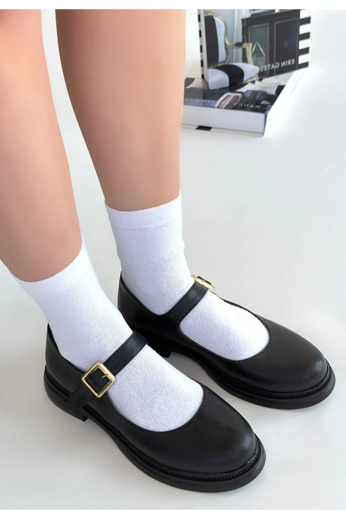 Yokox Siyah Cilt Oxford Ayakkabı - Lisinya