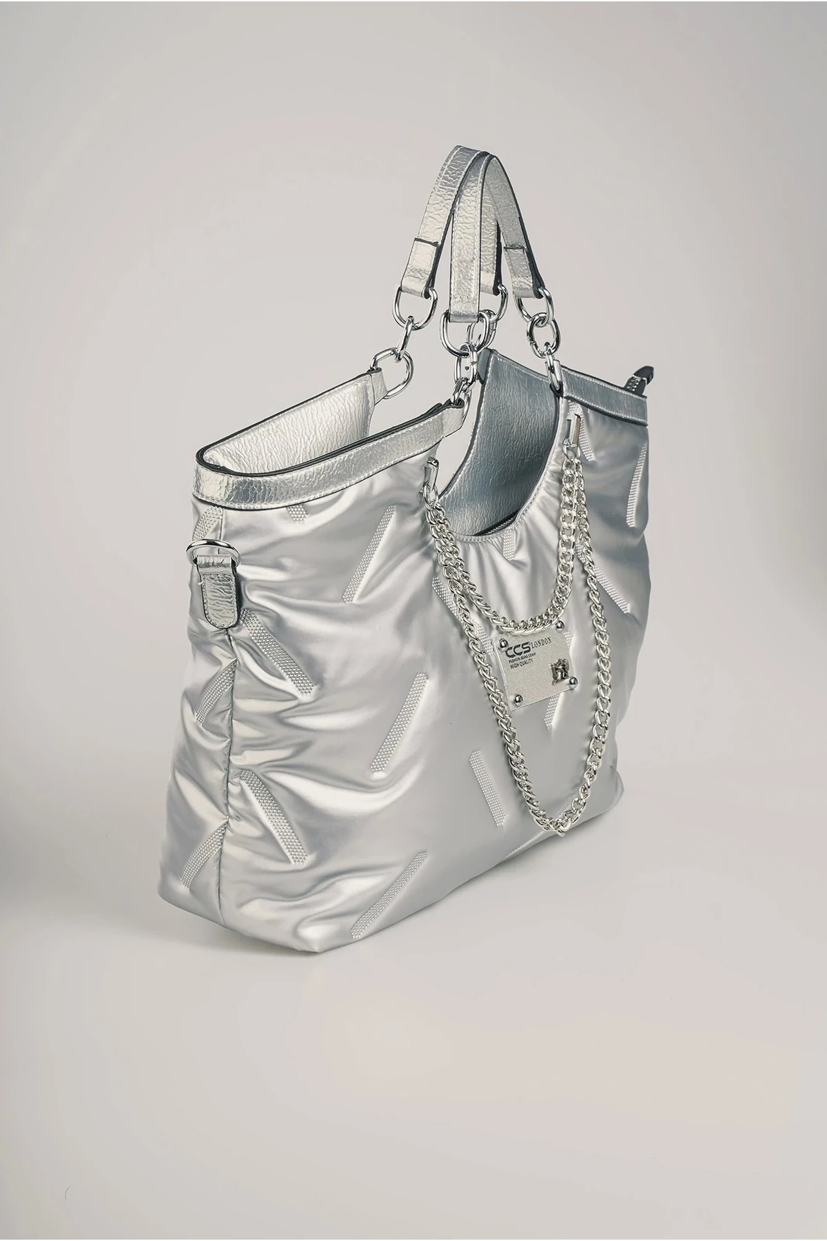 Enya Gri Cilt Omuz Çantası