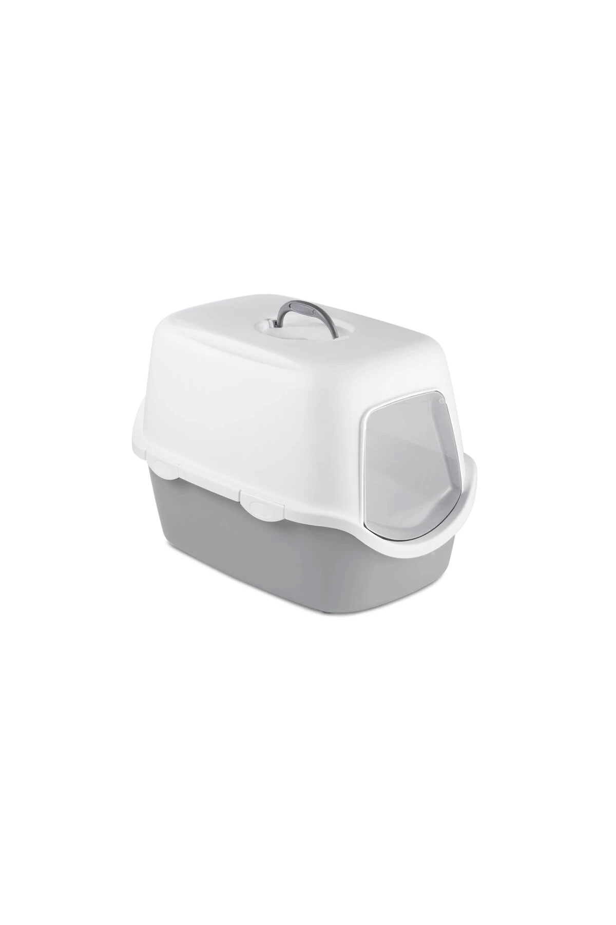 Stefanplast Cathy Kapalı Kedi Tuvaleti Beyaz/Gri 56x40x40 Cm