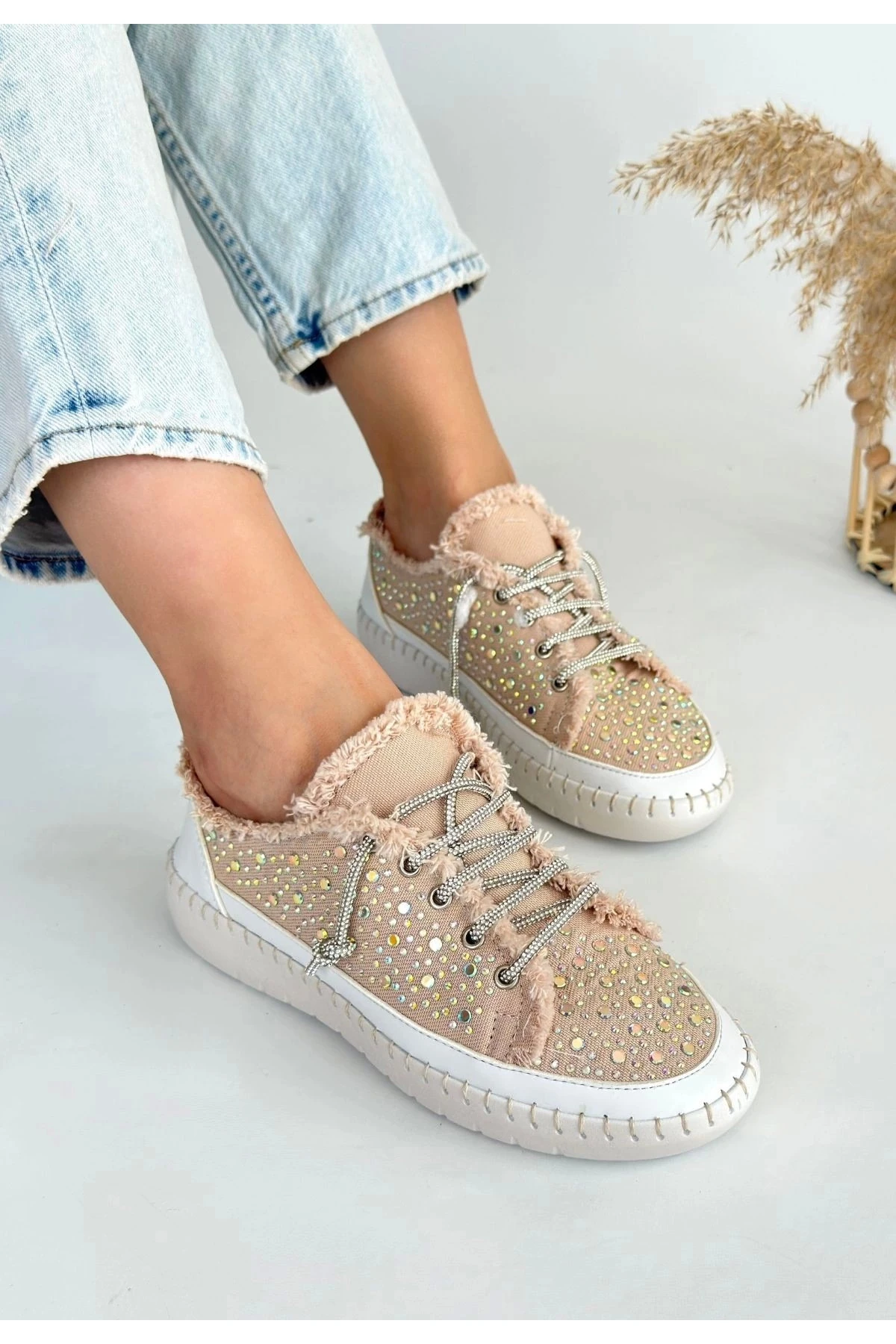 Guji Bej Kot Bağcıklı Spor Ayakkabı